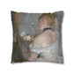 Morisot, Berthe - Woman at Her Toilette (1880) - Suede Square Pillowcase