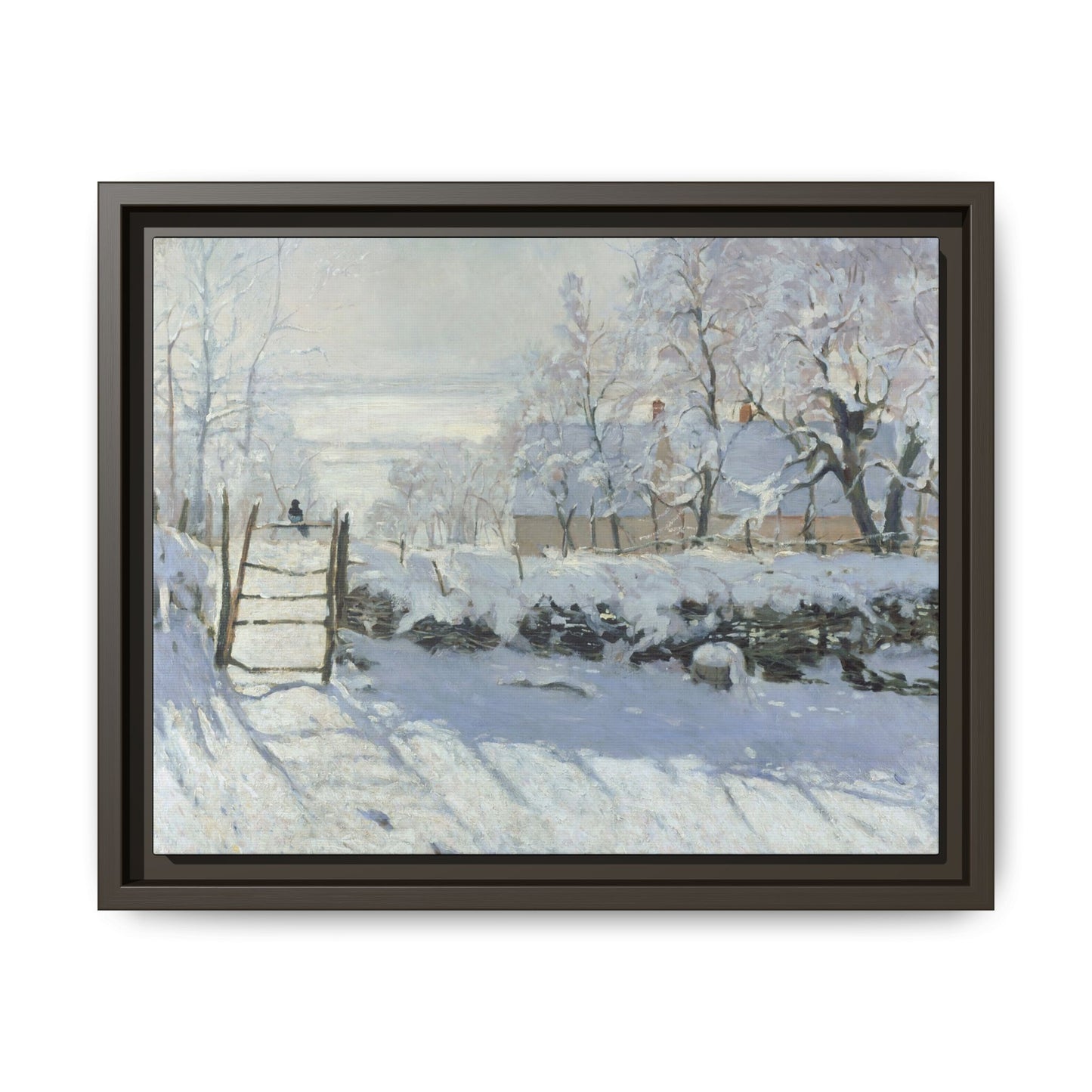 Monet, Claude - The Magpie (1868) - Matte Canvas, Framed