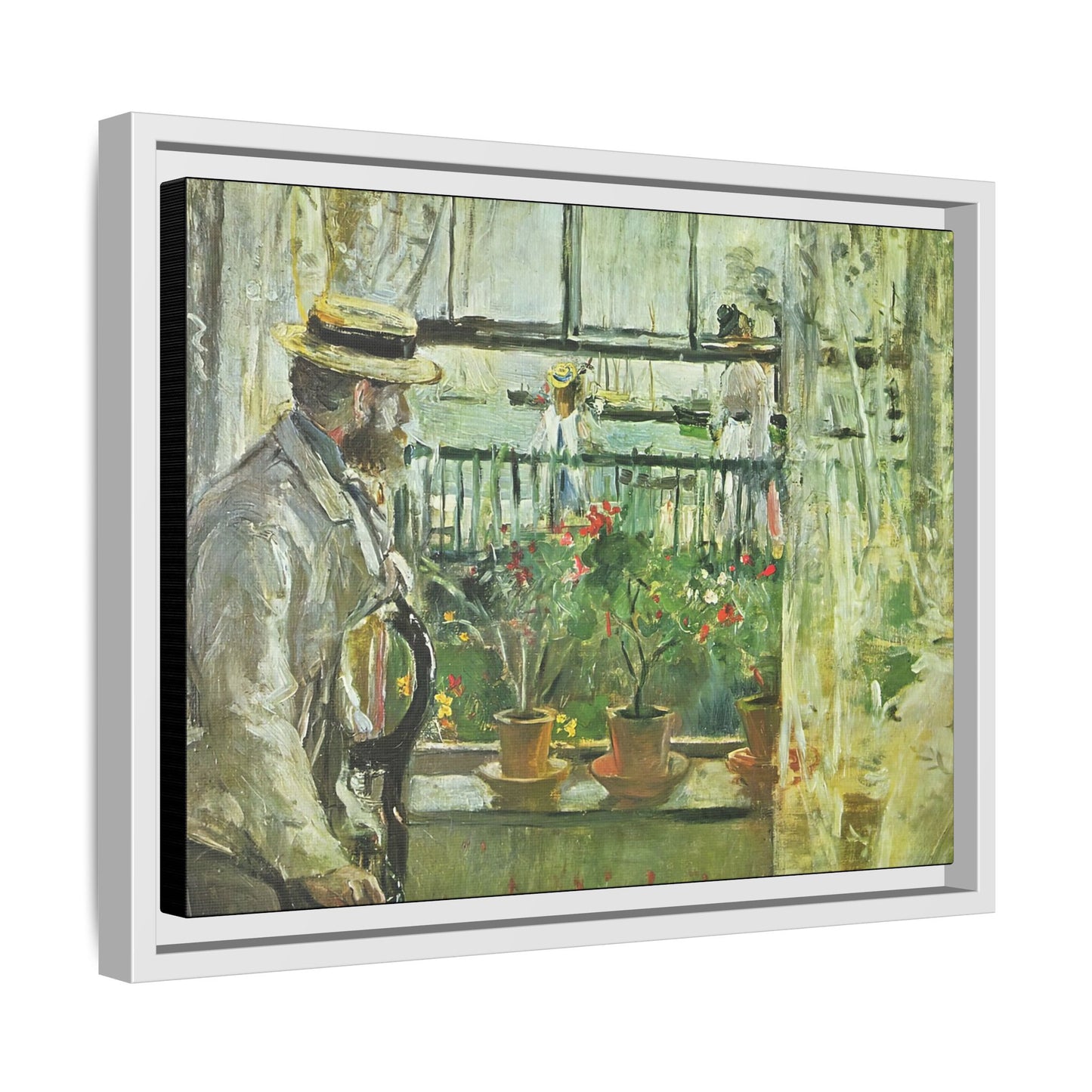 Morisot, Berthe - Eugene Manet on the Isle of Wight (1875) - Matte Canvas, Framed