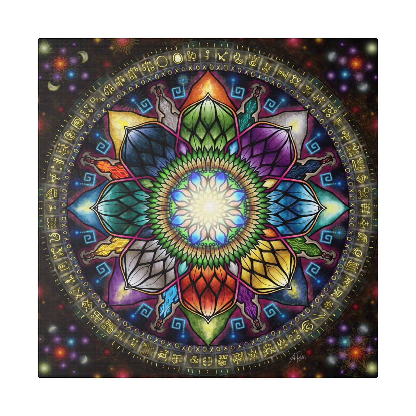Mystic Jewel Mandala - Canvas Block
