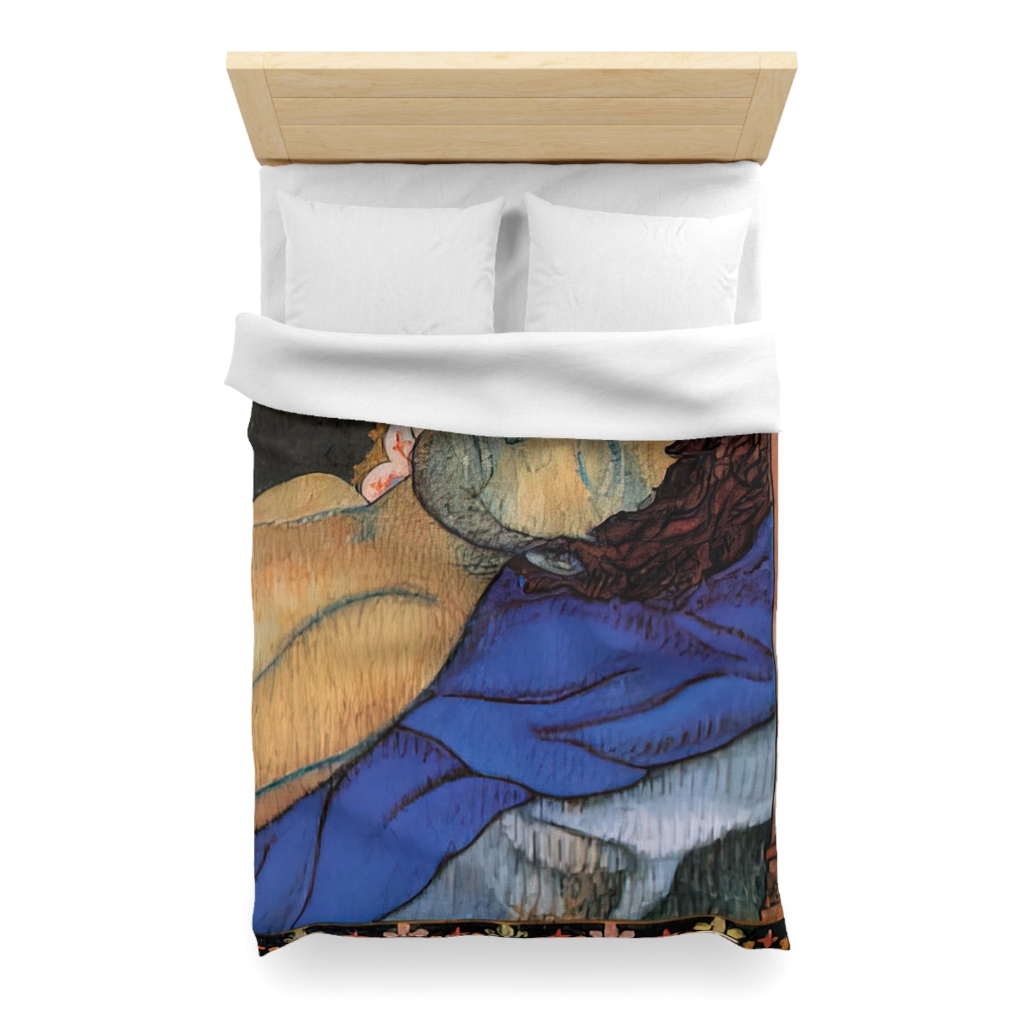 Filiger, Charles - The Recumbent Christ (1895) - Microfiber Duvet Cover