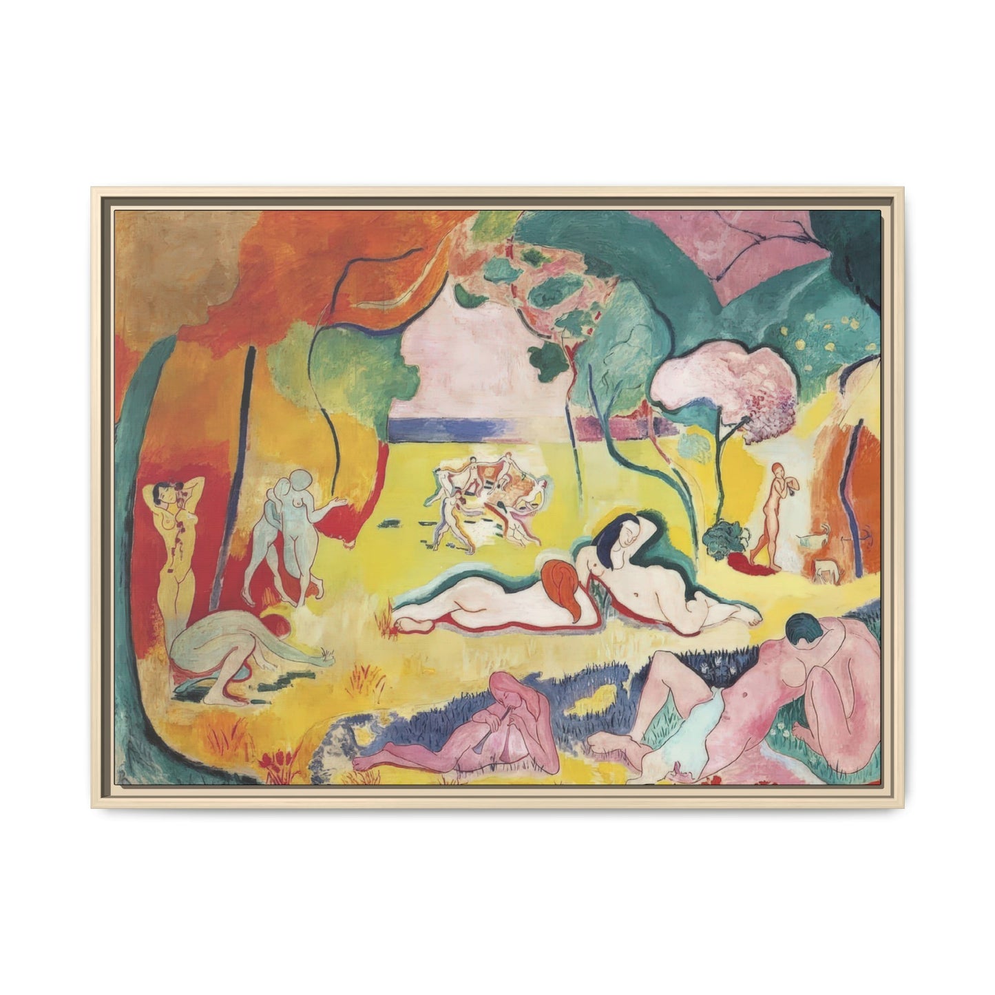 Matisse, Henri - The Joy of Life (1905) - Matte Canvas, Framed