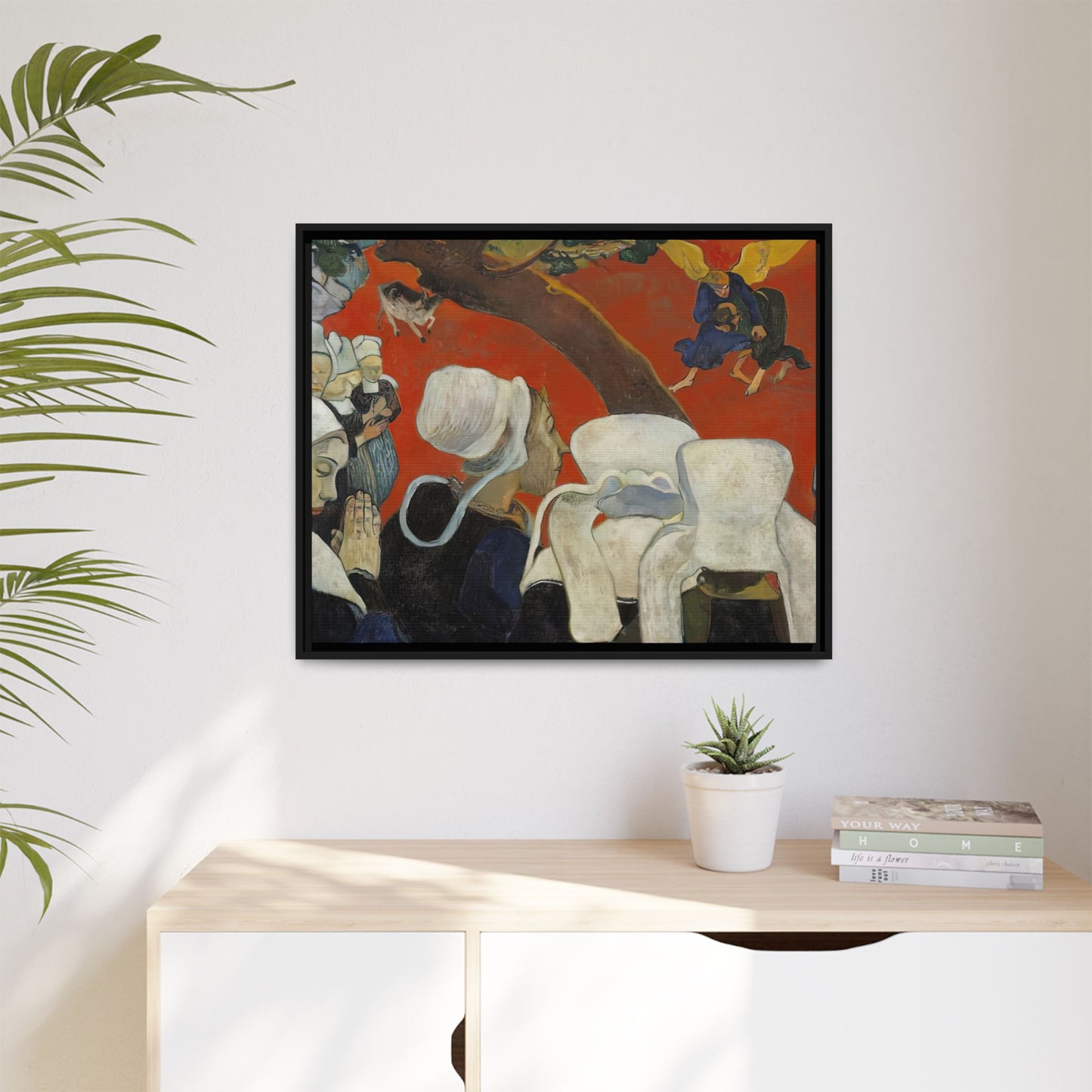 Gauguin, Paul - Vision of the Sermon (Jacob Wrestling with the Angel) (1888) - Matte Canvas, Framed