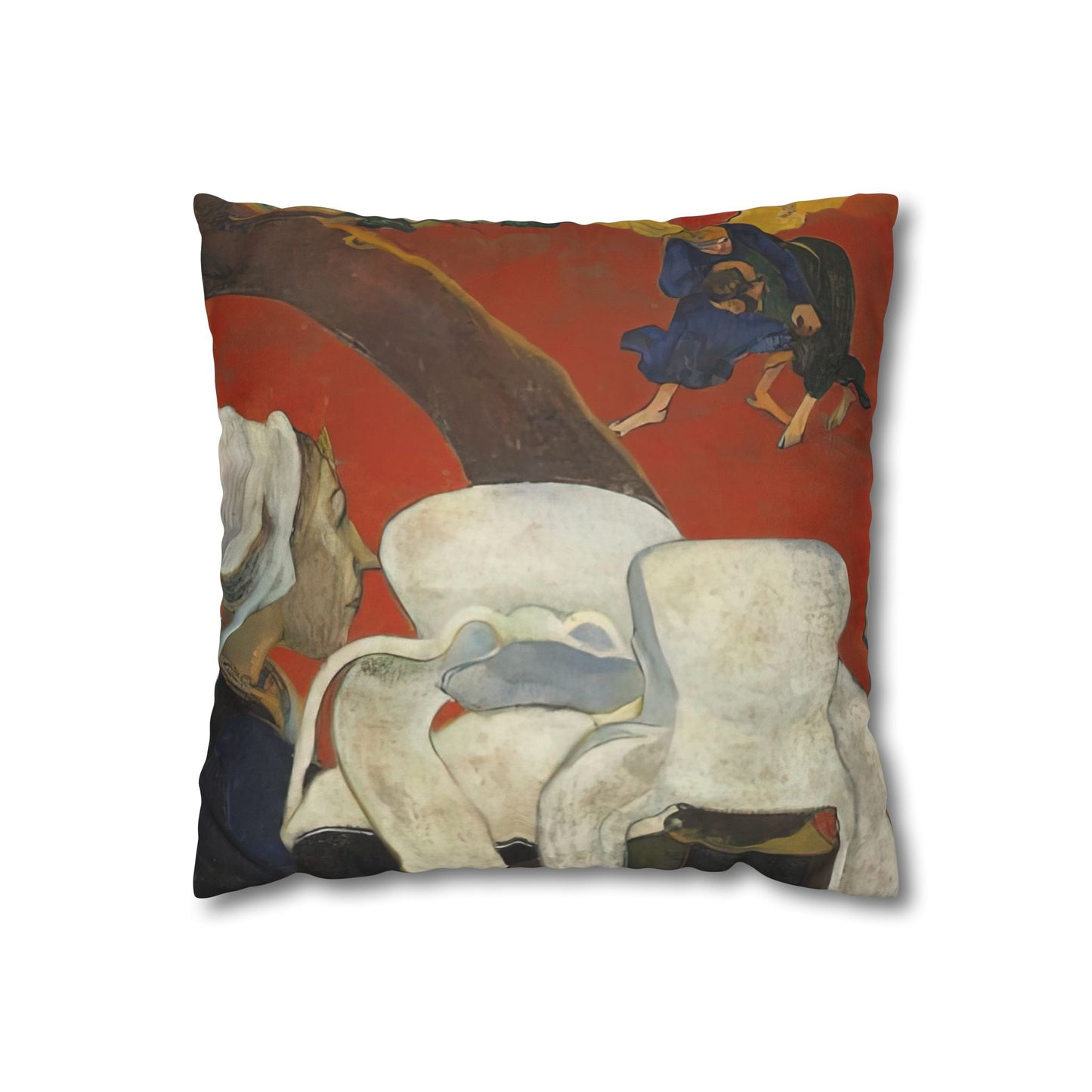 Gauguin, Paul - Vision of the Sermon (Jacob Wrestling with the Angel) (1888) - Suede Square Pillowcase