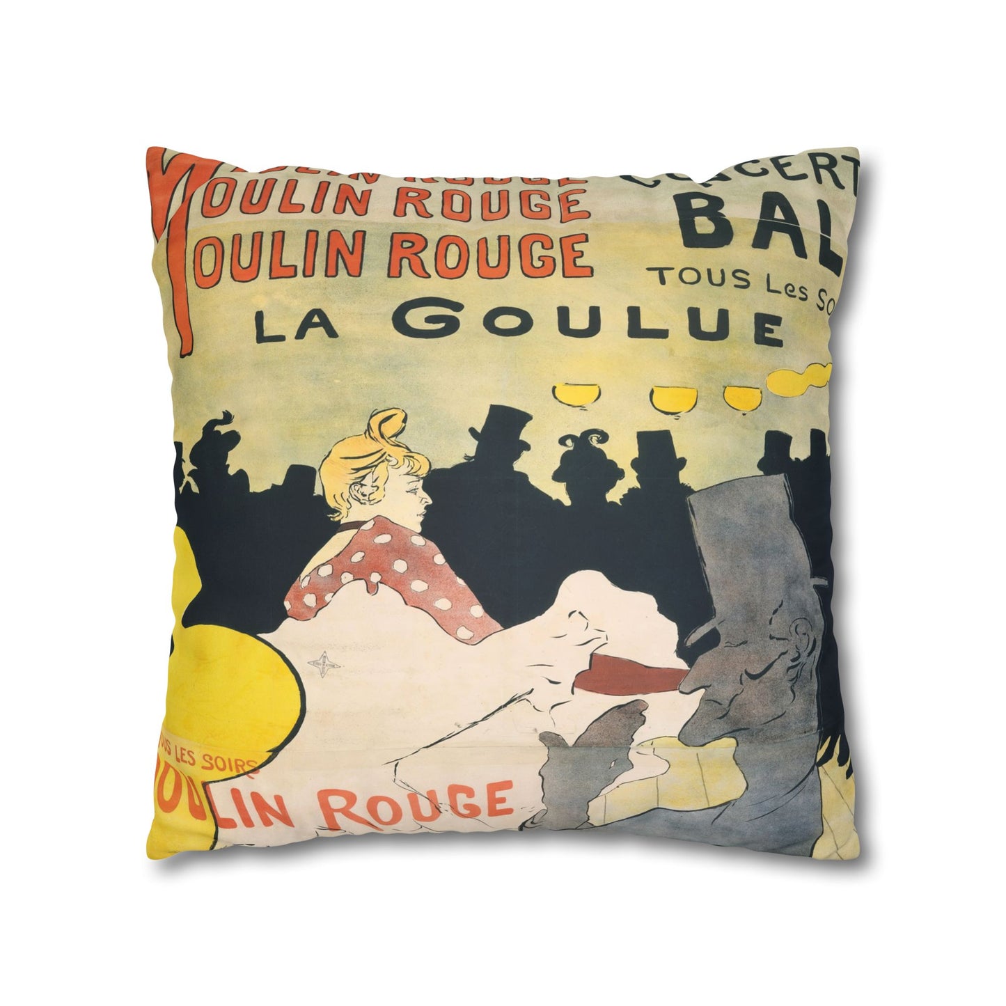 Toulouse-Lautrec, Henri - Moulin Rouge - La Goulue (1891) - Suede Square Pillowcase