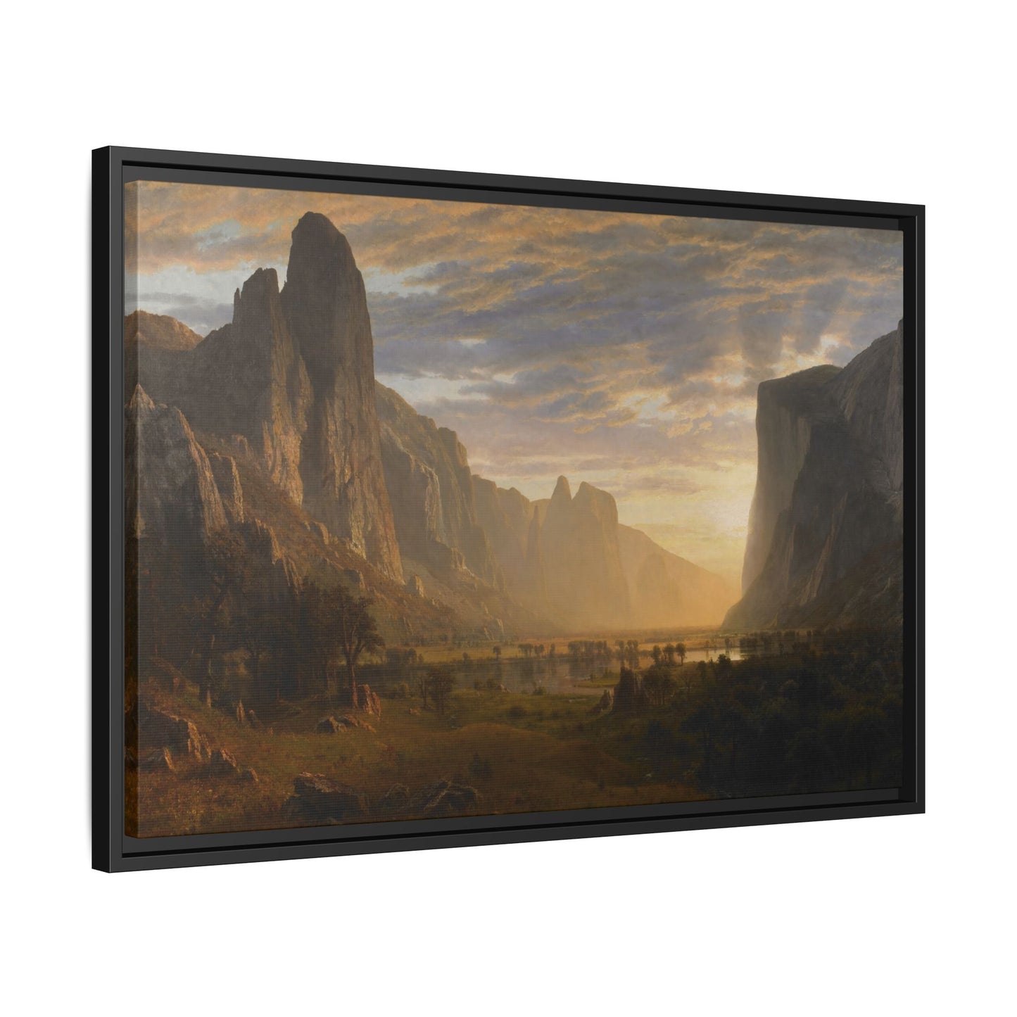 Bierstadt, Albert - Looking Down Yosemite Valley (1865) - Matte Canvas, Framed
