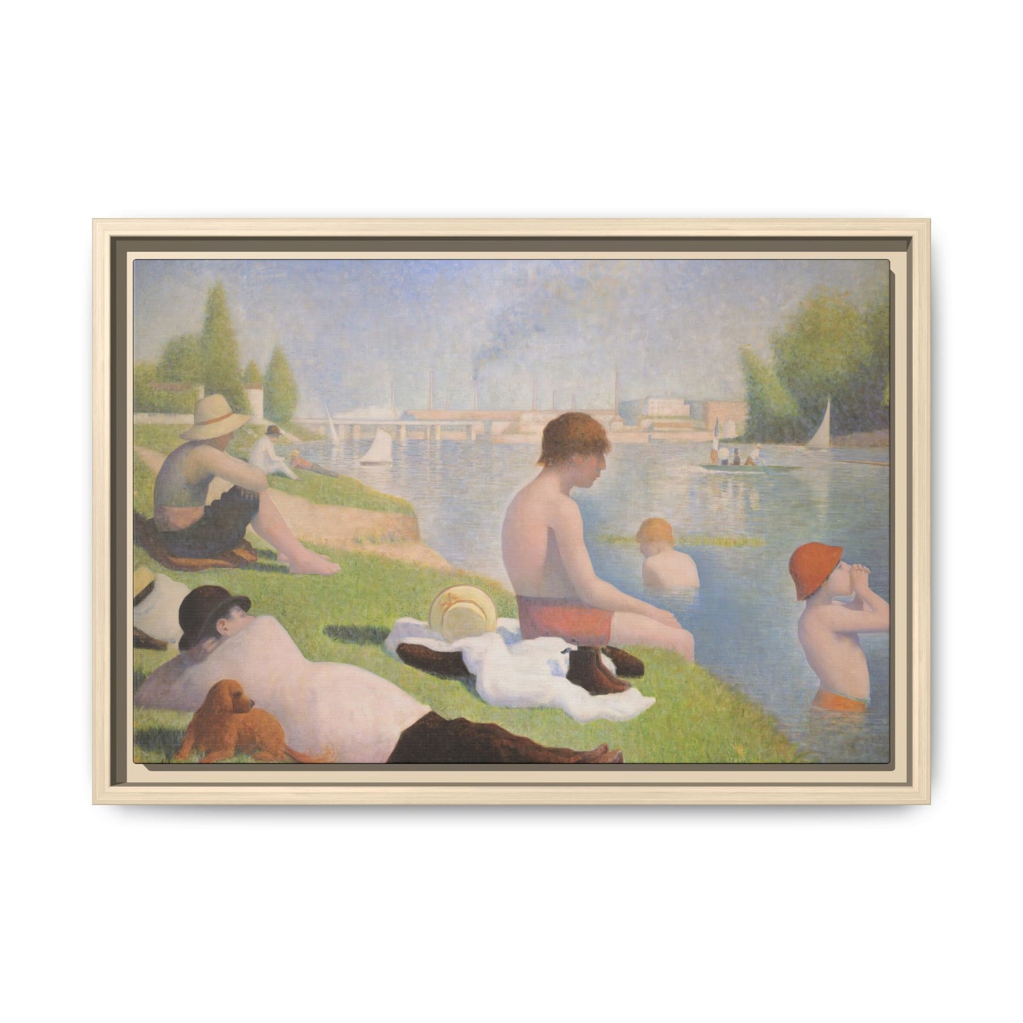 Seurat, Georges - Bathers at Asnières (1884) - Matte Canvas, Framed