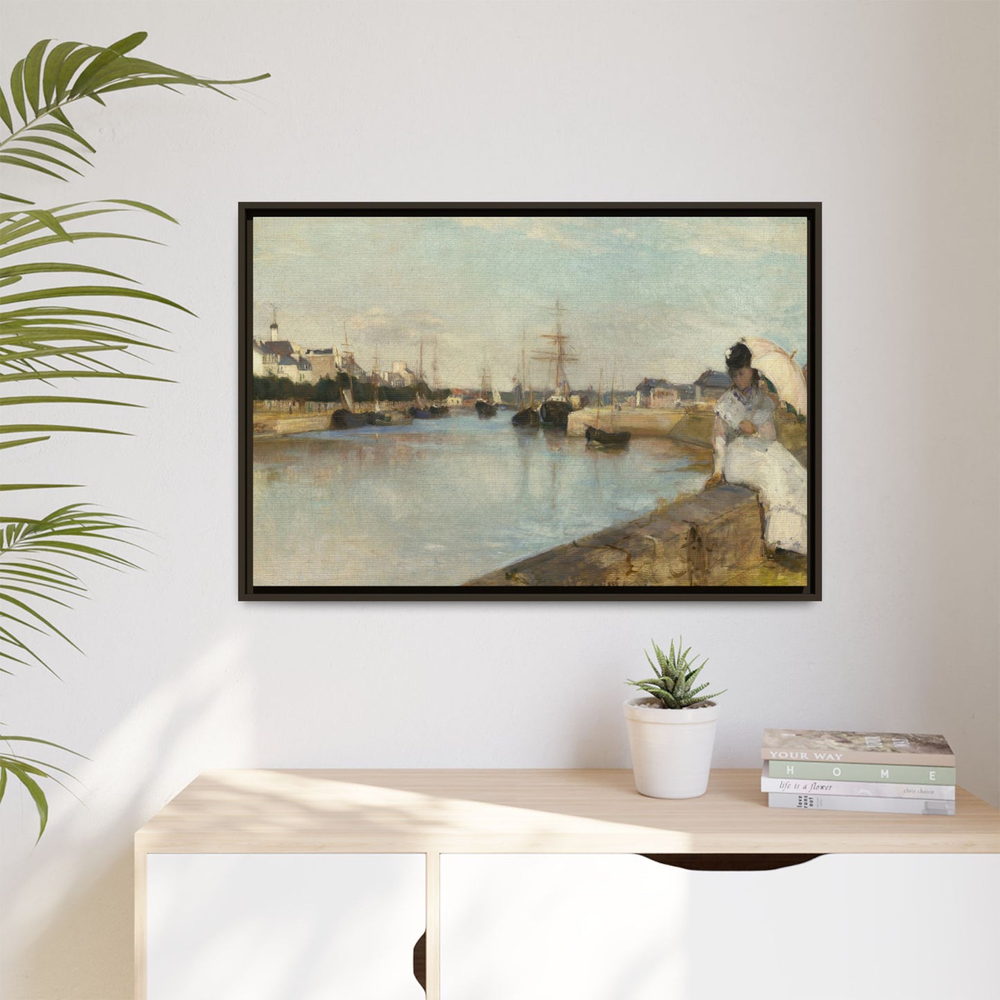 Morisot, Berthe - The Harbor at Lorient (1869) - Matte Canvas, Framed