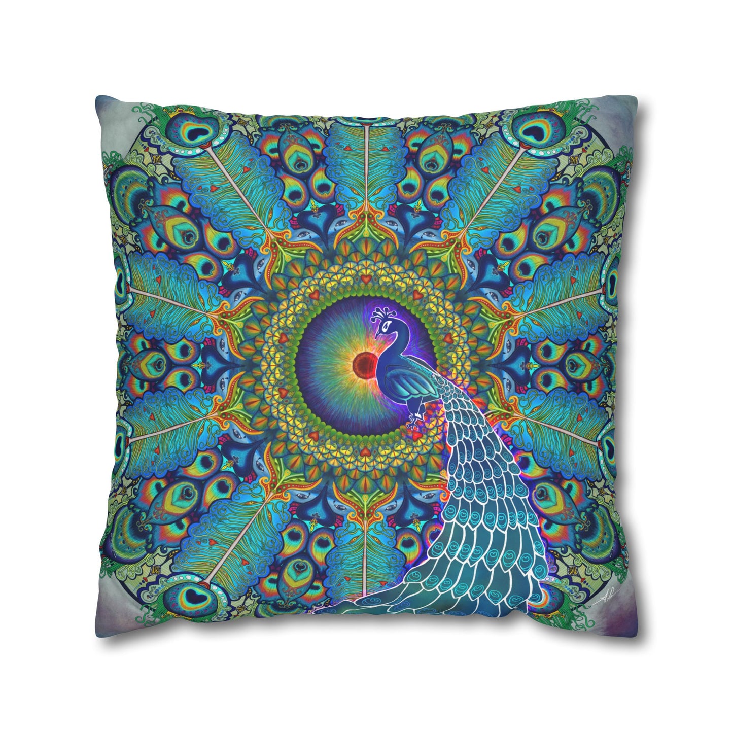 Pacio, Adam - Melek Taus Mandala - Suede Square Pillowcase