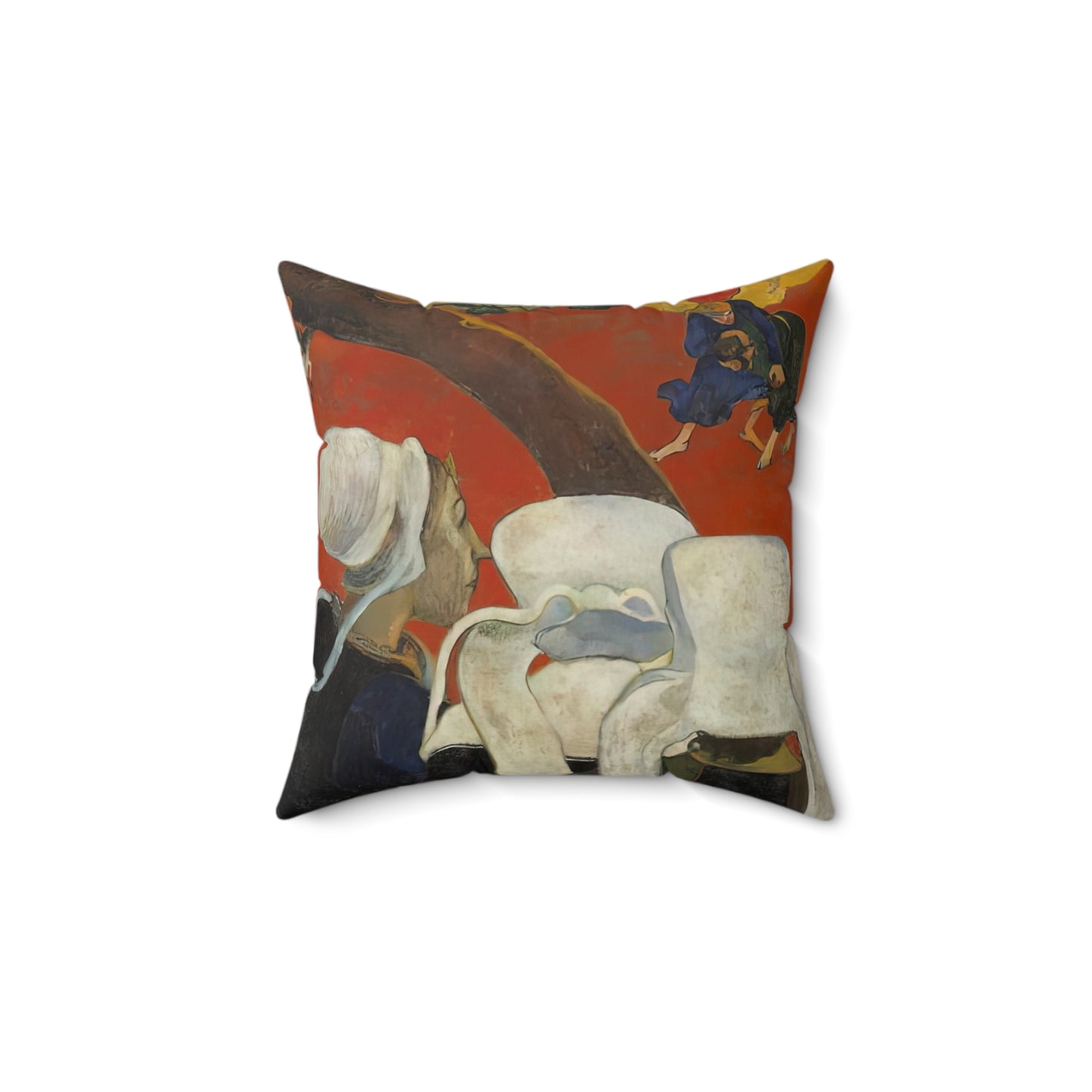 Gauguin, Paul - Vision of the Sermon (Jacob Wrestling with the Angel) (1888) - Suede Square Pillow