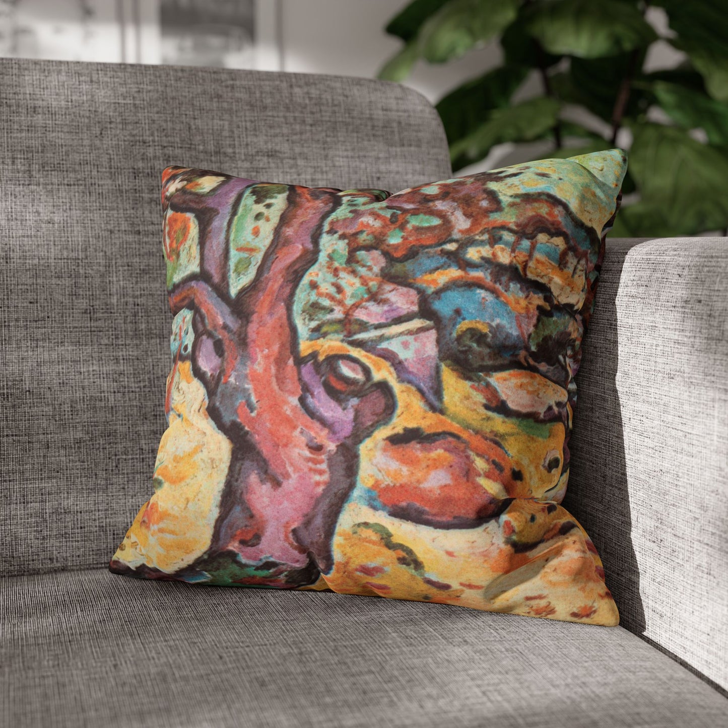 Braque, Georges - Olive Tree near L'Estaque (1906) - Suede Square Pillowcase