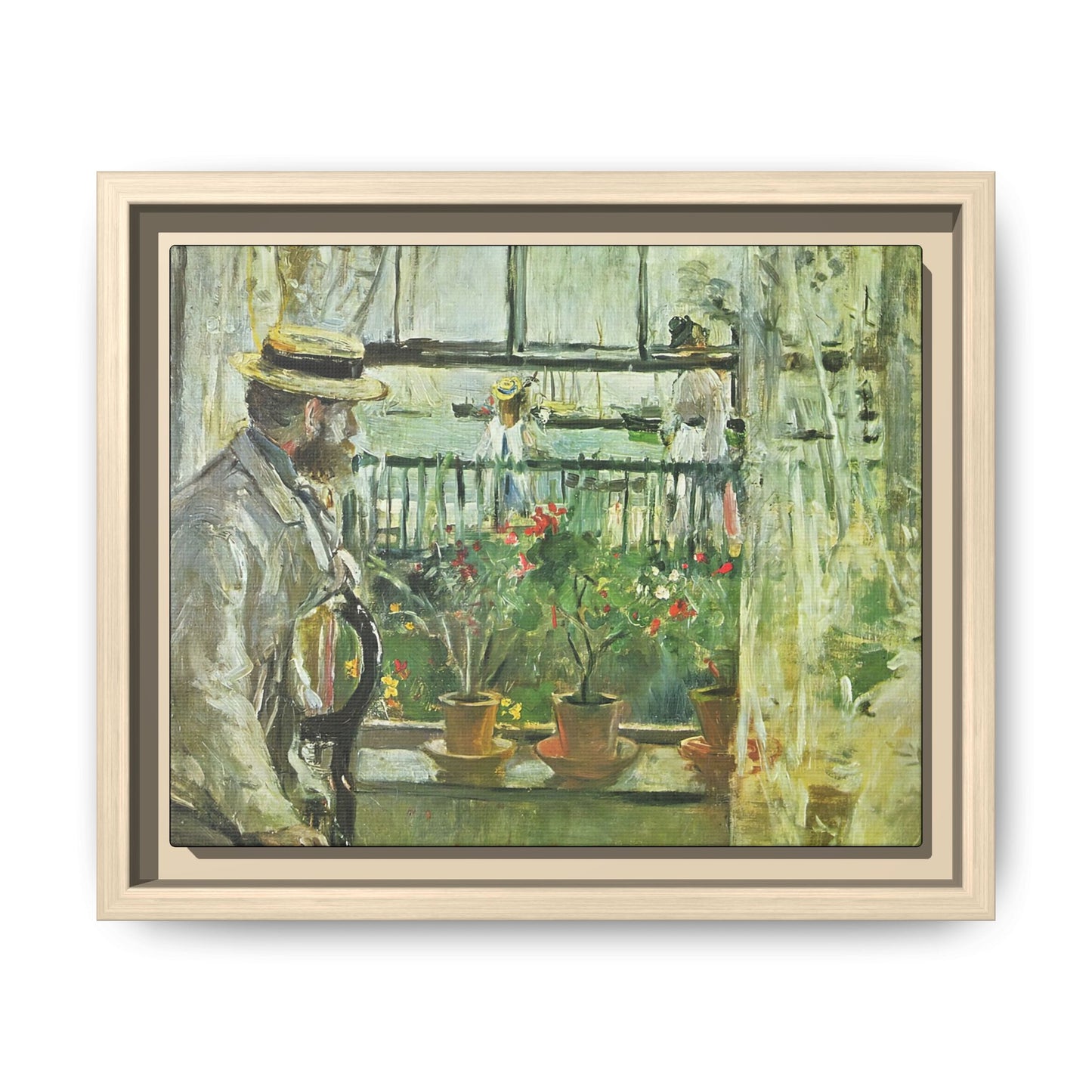 Morisot, Berthe - Eugene Manet on the Isle of Wight (1875) - Matte Canvas, Framed