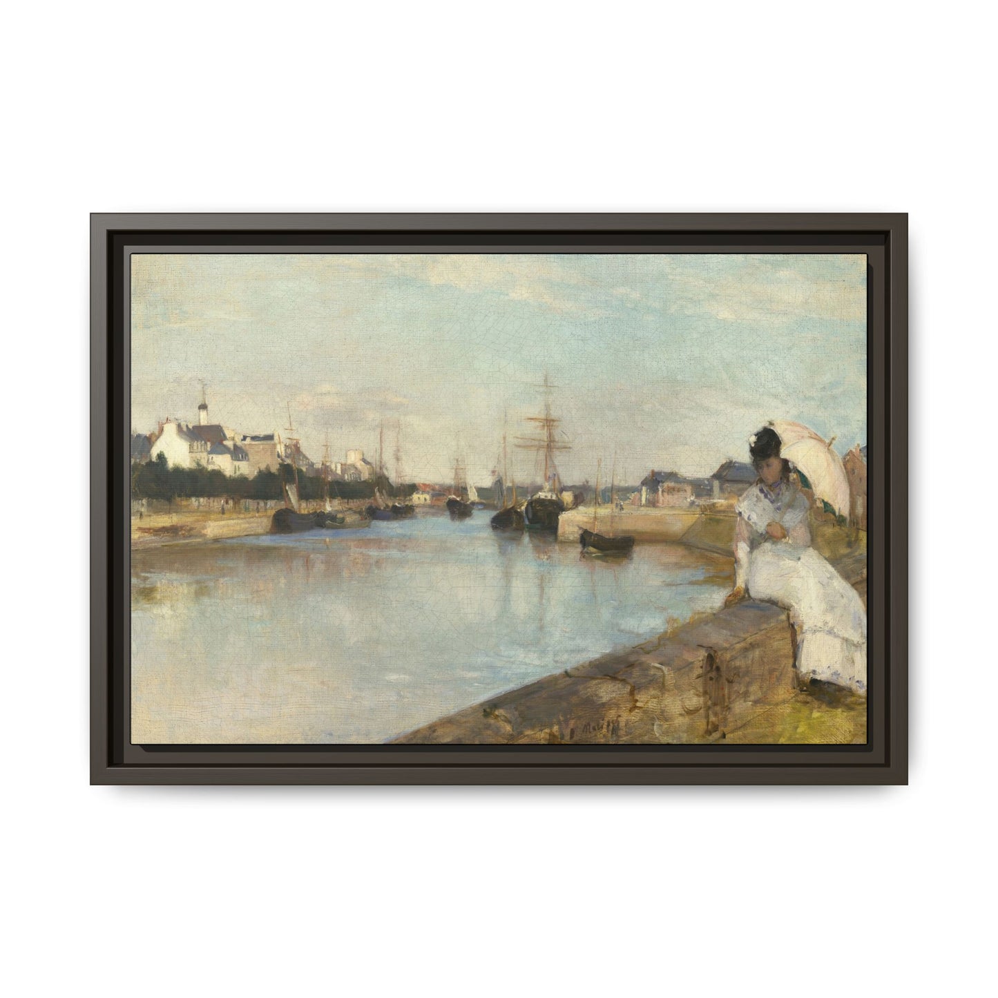 Morisot, Berthe - The Harbor at Lorient (1869) - Matte Canvas, Framed