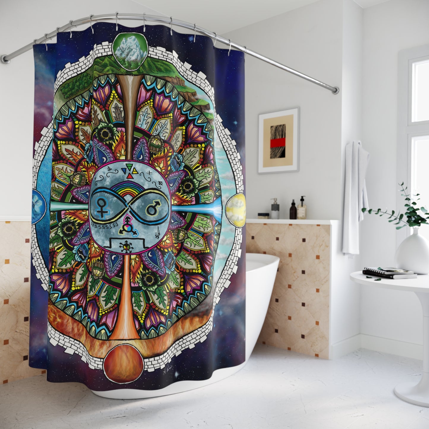 Lunar Rites Mandala - Shower Curtains