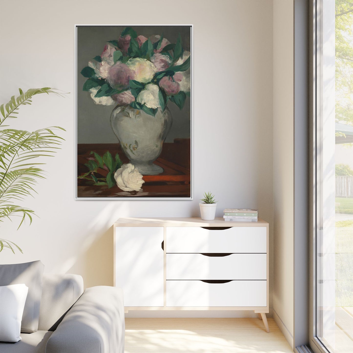 Manet, Édouard - Peonies (1864) - Matte Canvas, Framed