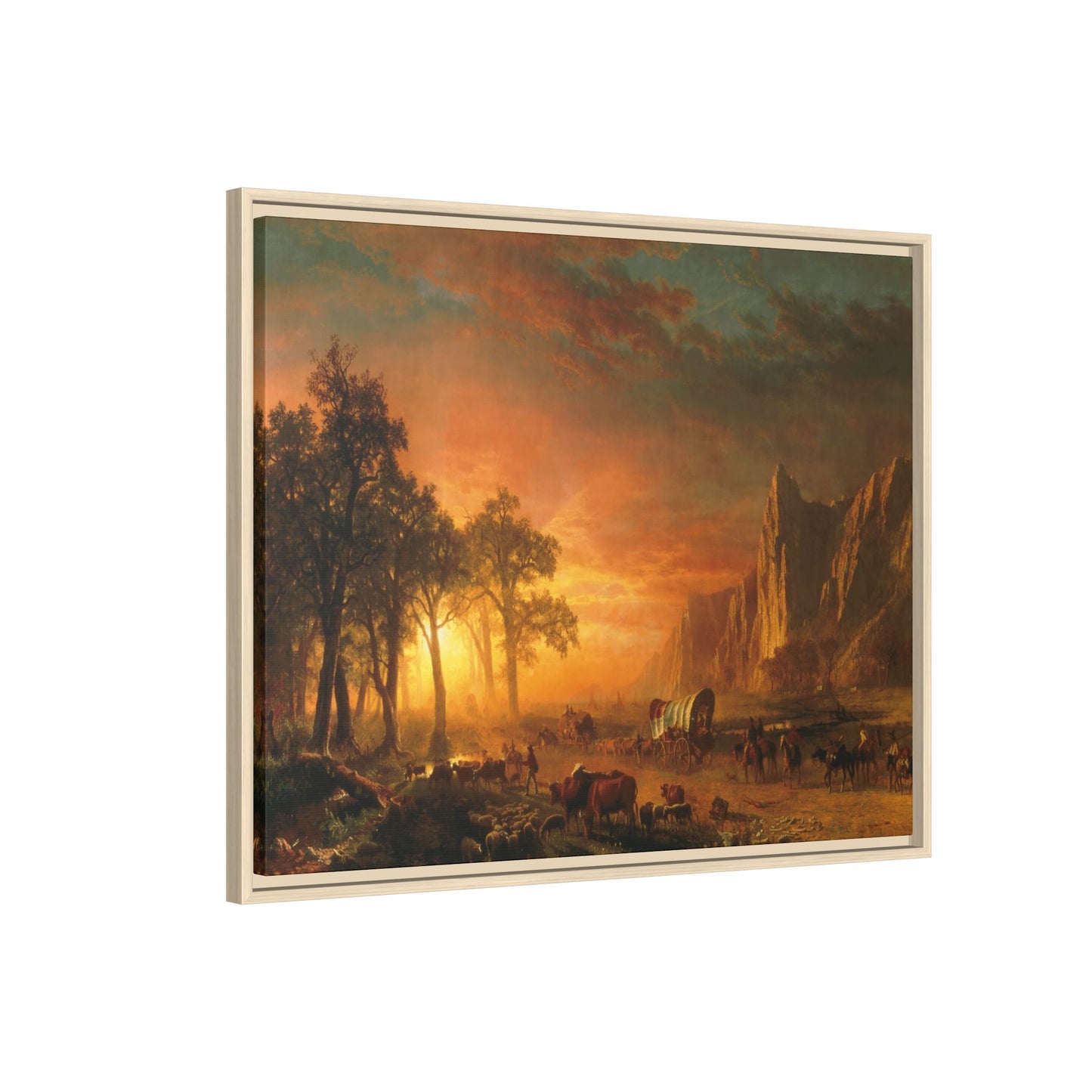 Bierstadt, Albert - Emigrants Crossing the Plains (1867) - Matte Canvas, Framed