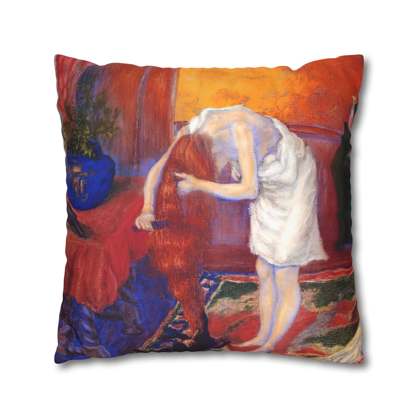 Ranson, Paul - The Golden Head of Hair (1909) - Suede Square Pillowcase