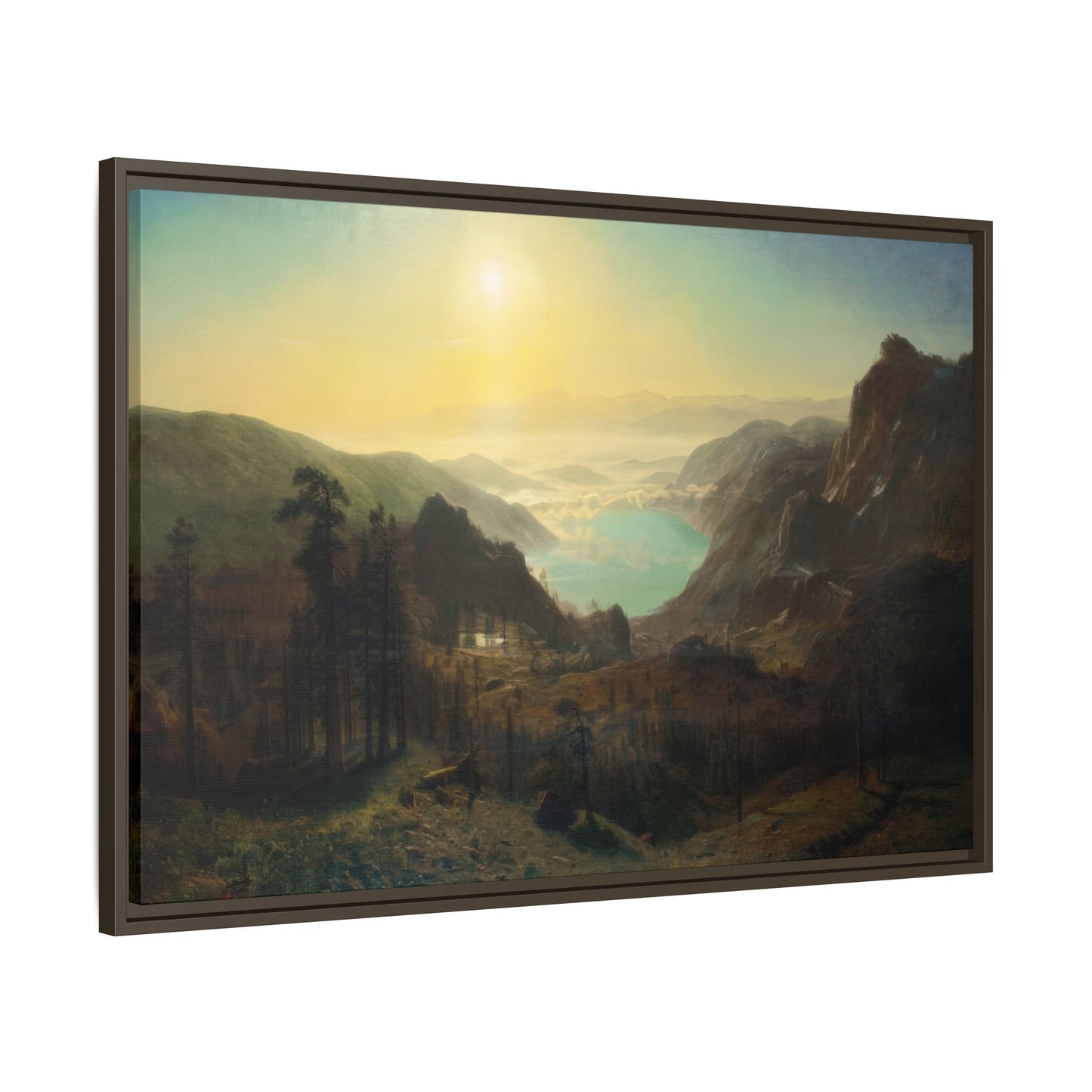 Bierstadt, Albert - Donner Lake from the Summit (1873) - Matte Canvas, Framed
