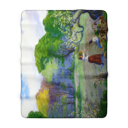 Ranson, Paul - Picking Flowers (1890) - Sherpa Fleece Blanket