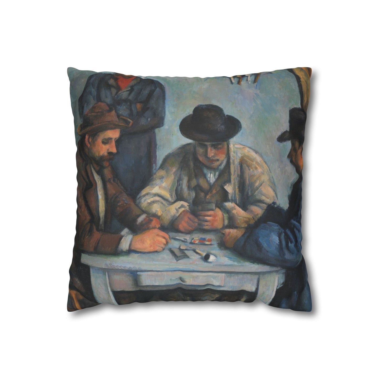 Cézanne, Paul - The Card Players (1892) - Faux Suede Square Pillowcase