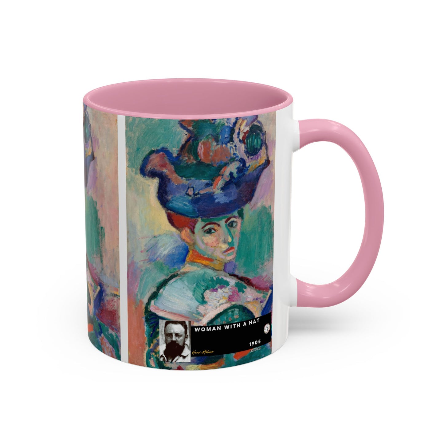 Matisse, Henri - Woman with a Hat (1905) - Colorful Accent Mugs