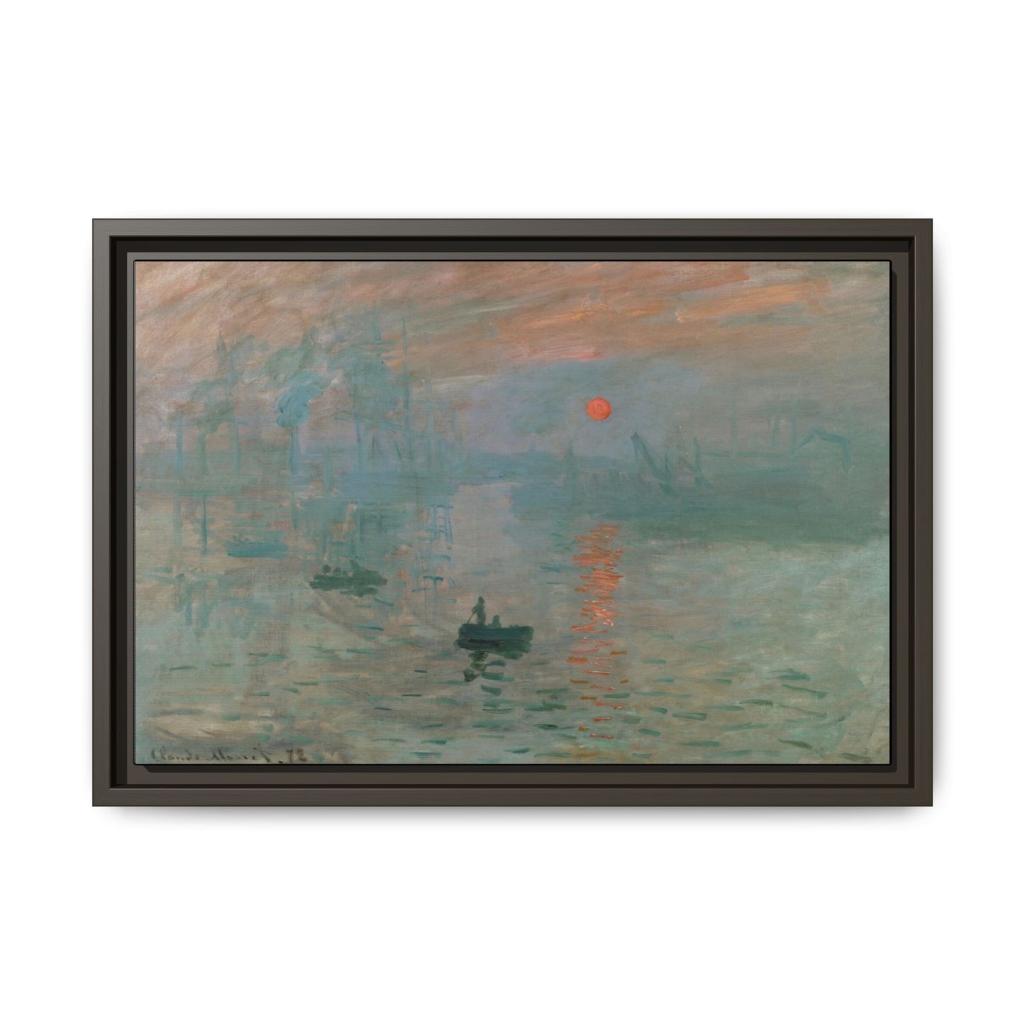 Monet, Claude - Impression, Sunrise (1872) - Matte Canvas, Framed