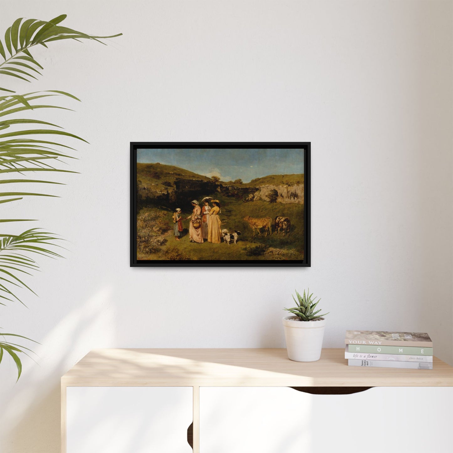 Courbet, Gustave - Young Ladies of the Village (1851) - Matte Canvas, Framed