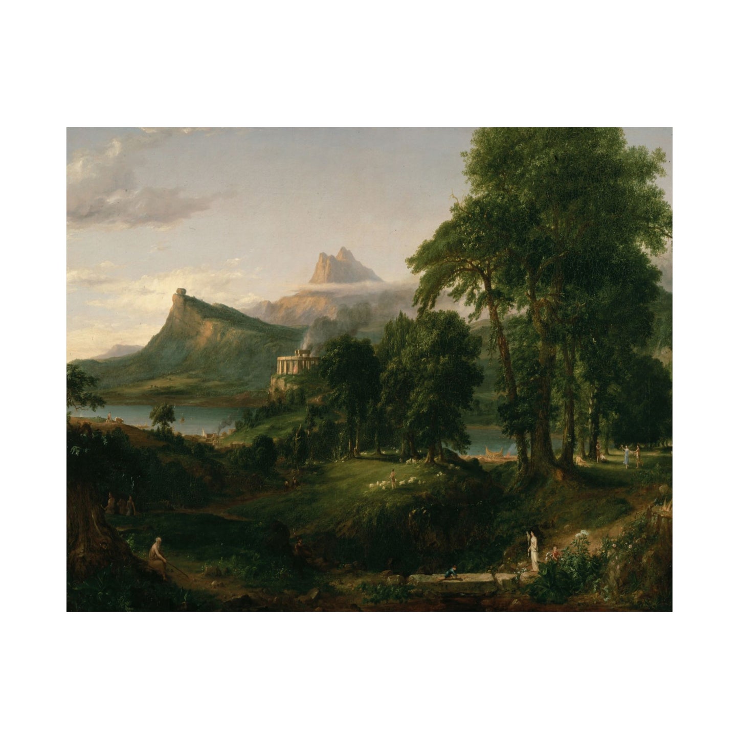 Cole, Thomas - The Course of Empire: The Arcadian or Pastoral State (1836) - Satin Posters