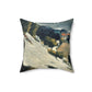 Cézanne, Paul - L’Estaque, Melting Snow (1870) - Suede Square Pillow