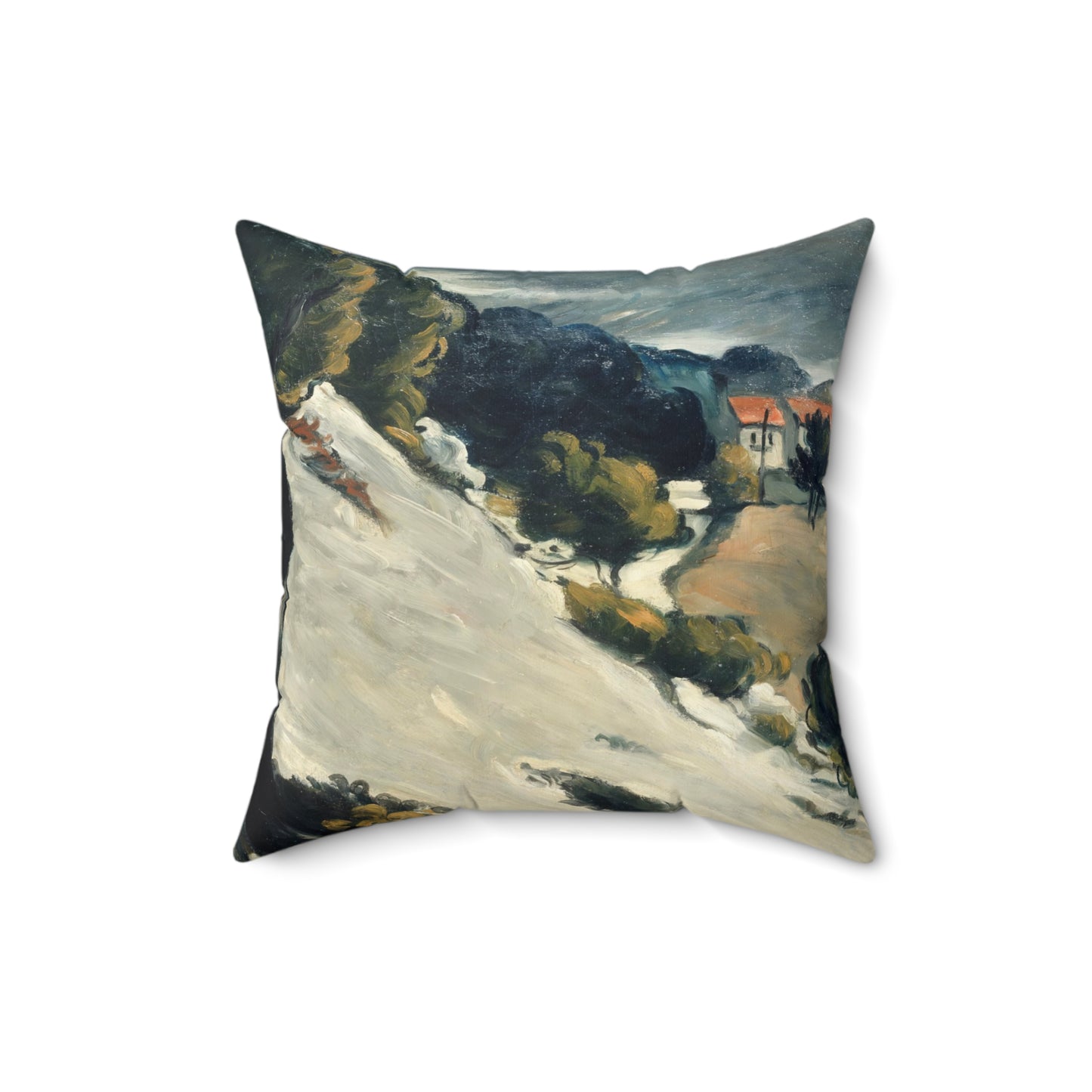 Cézanne, Paul - L’Estaque, Melting Snow (1870) - Suede Square Pillow