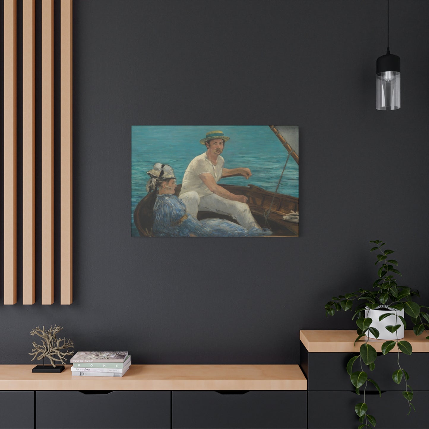Manet, Édouard - Boating (1874) - Canvas Block, unframed