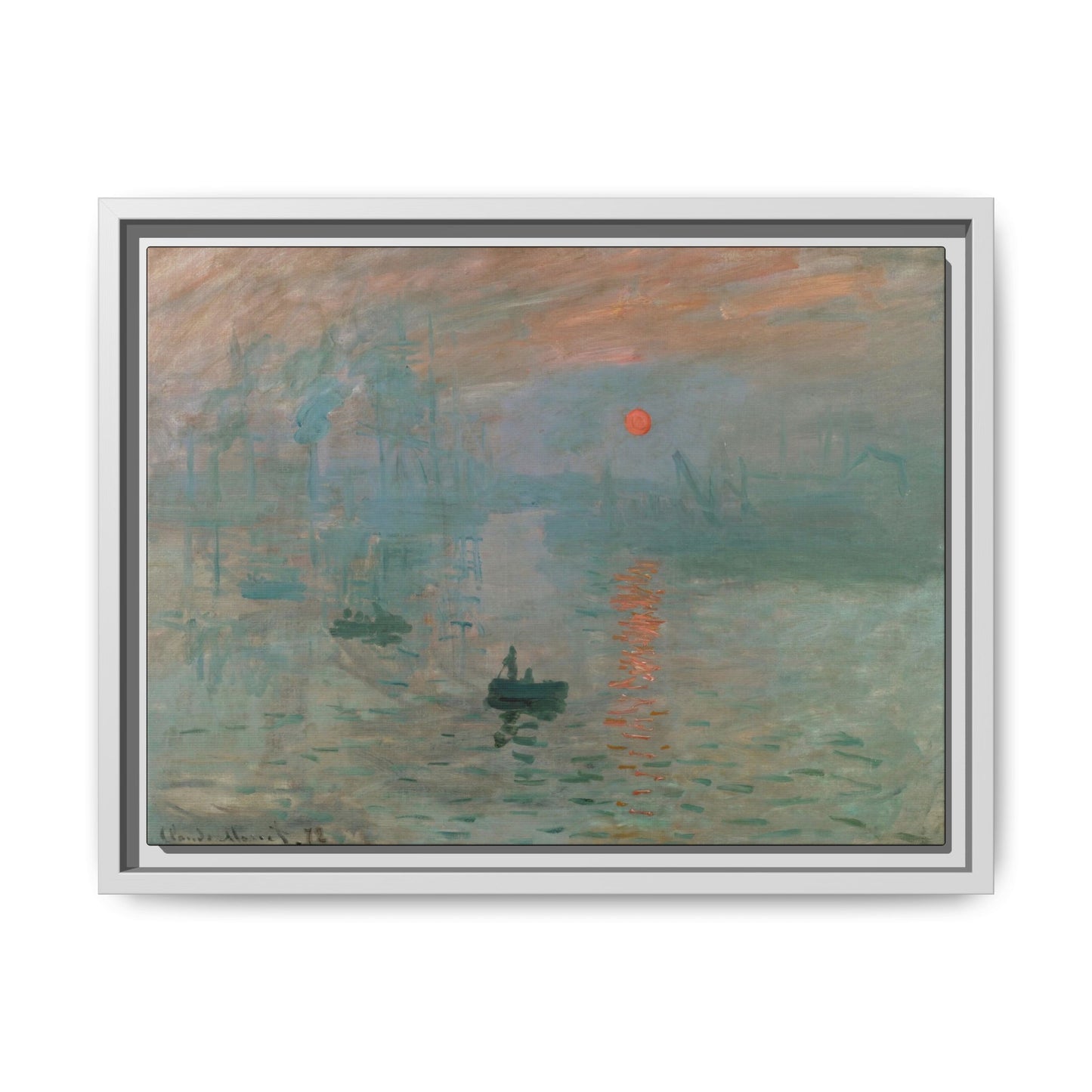 Monet, Claude - Impression, Sunrise (1872) - Matte Canvas, Framed