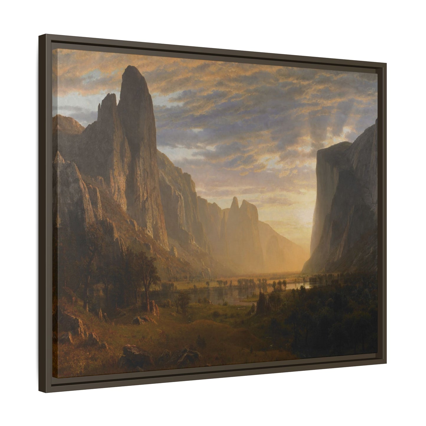 Bierstadt, Albert - Looking Down Yosemite Valley (1865) - Matte Canvas, Framed