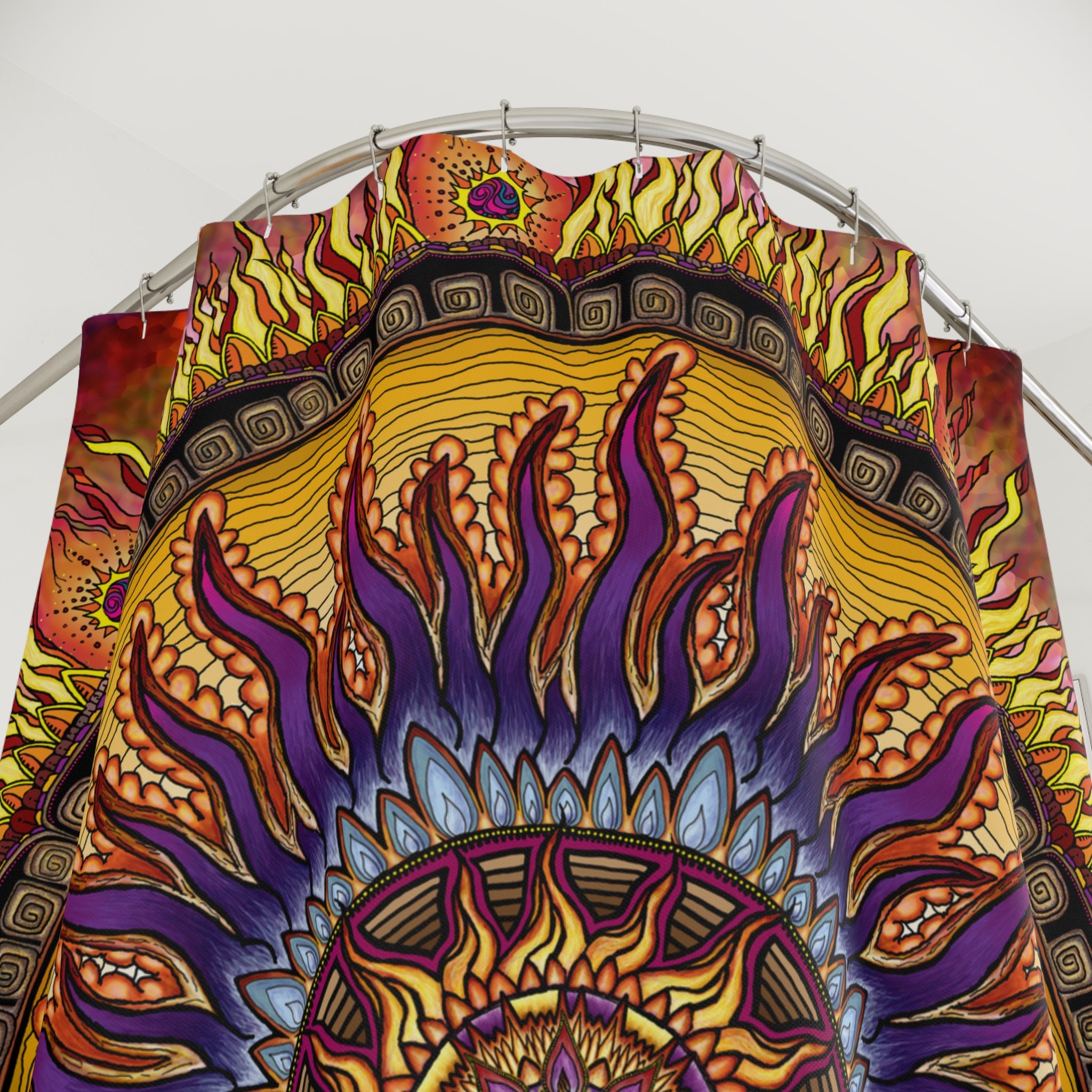 Solar Disc Mandala - Shower Curtains