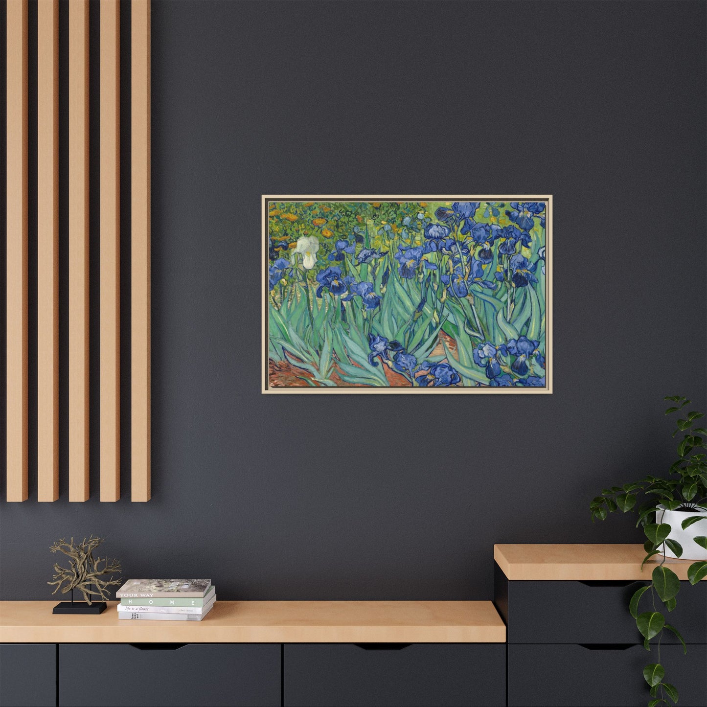 Van Gogh, Vincent - Irises (1889) - Matte Canvas, Framed
