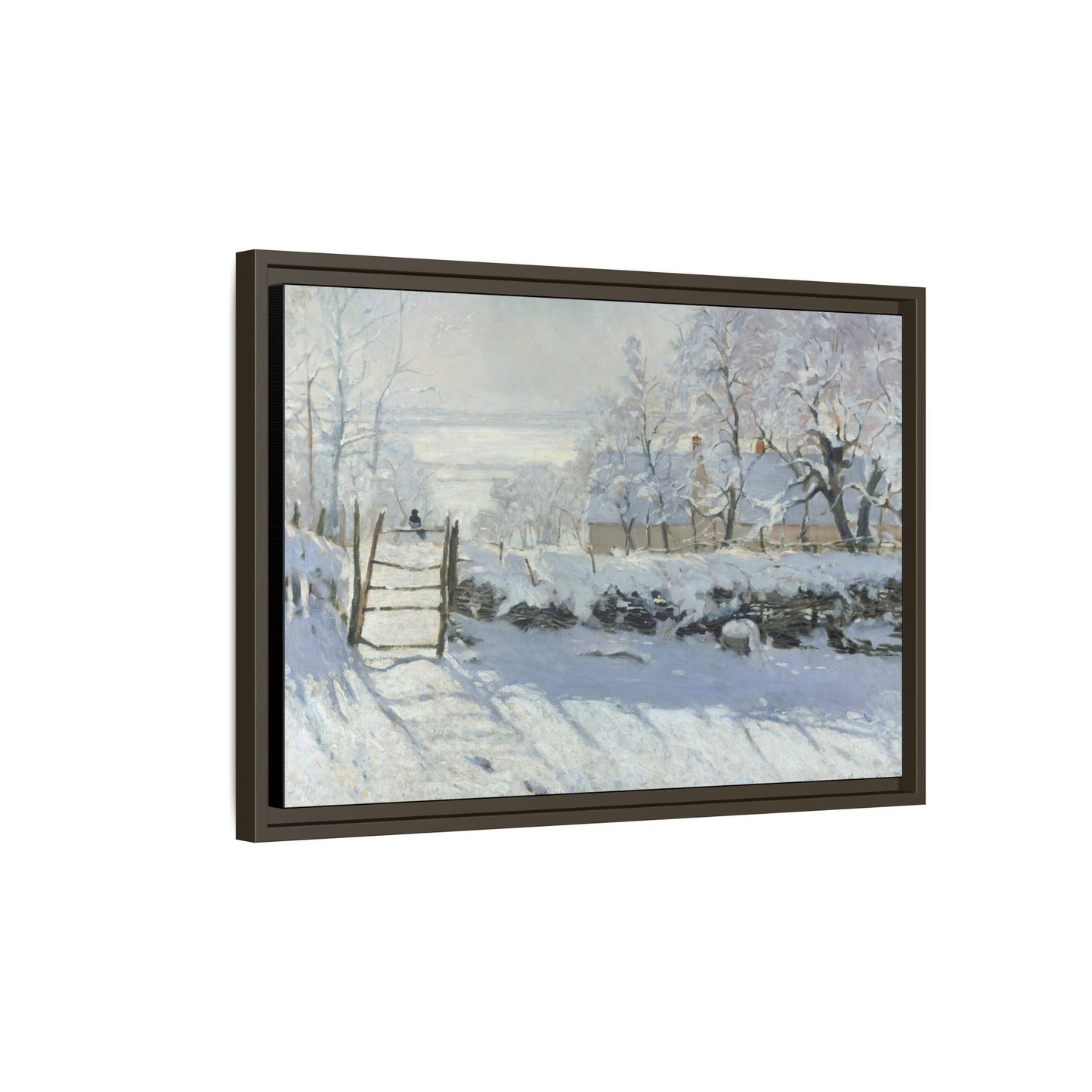 Monet, Claude - The Magpie (1868) - Matte Canvas, Framed