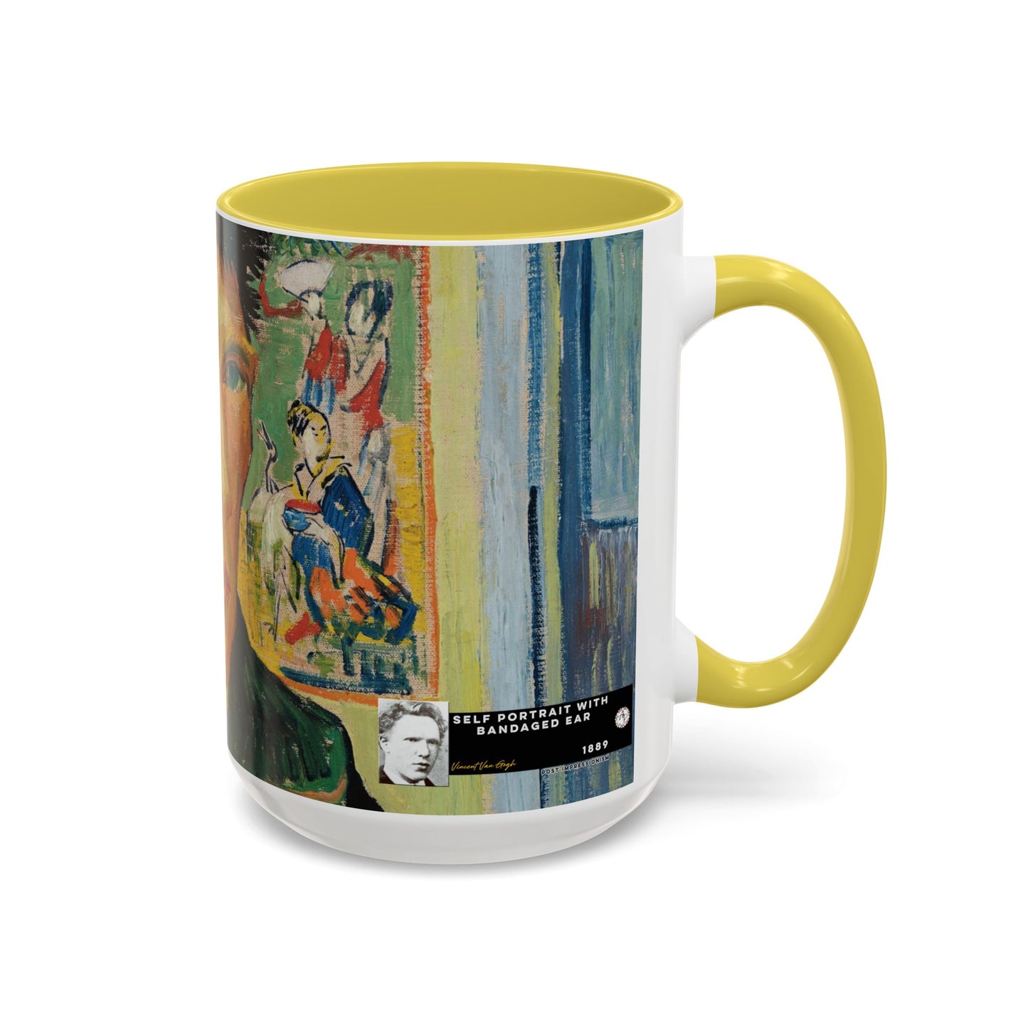 Van Gogh, Vincent - Self Portrait with Bandaged Ear (1889) - Colorful Accent Mugs
