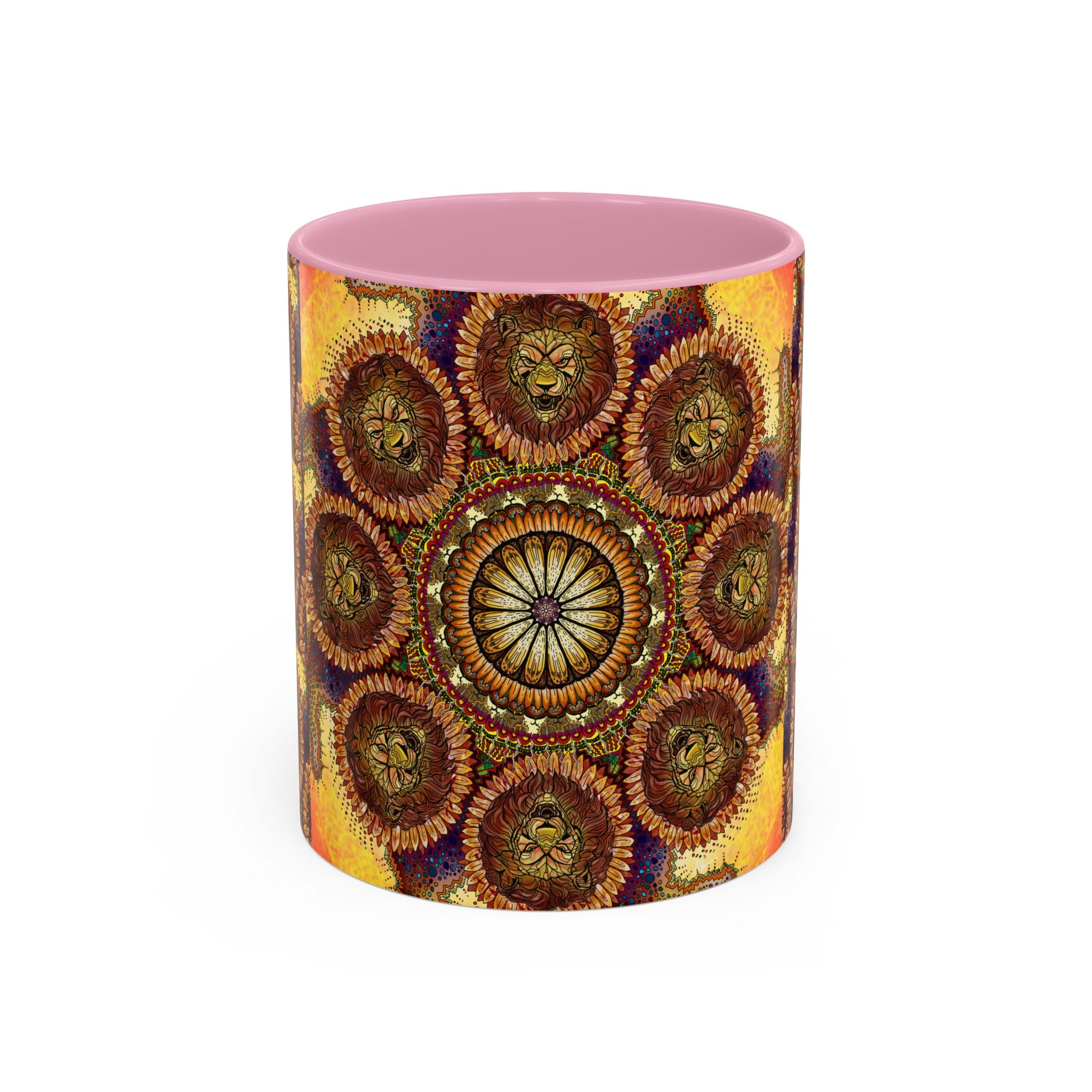 Lion Summer Mandala - Colorful Accent Mugs