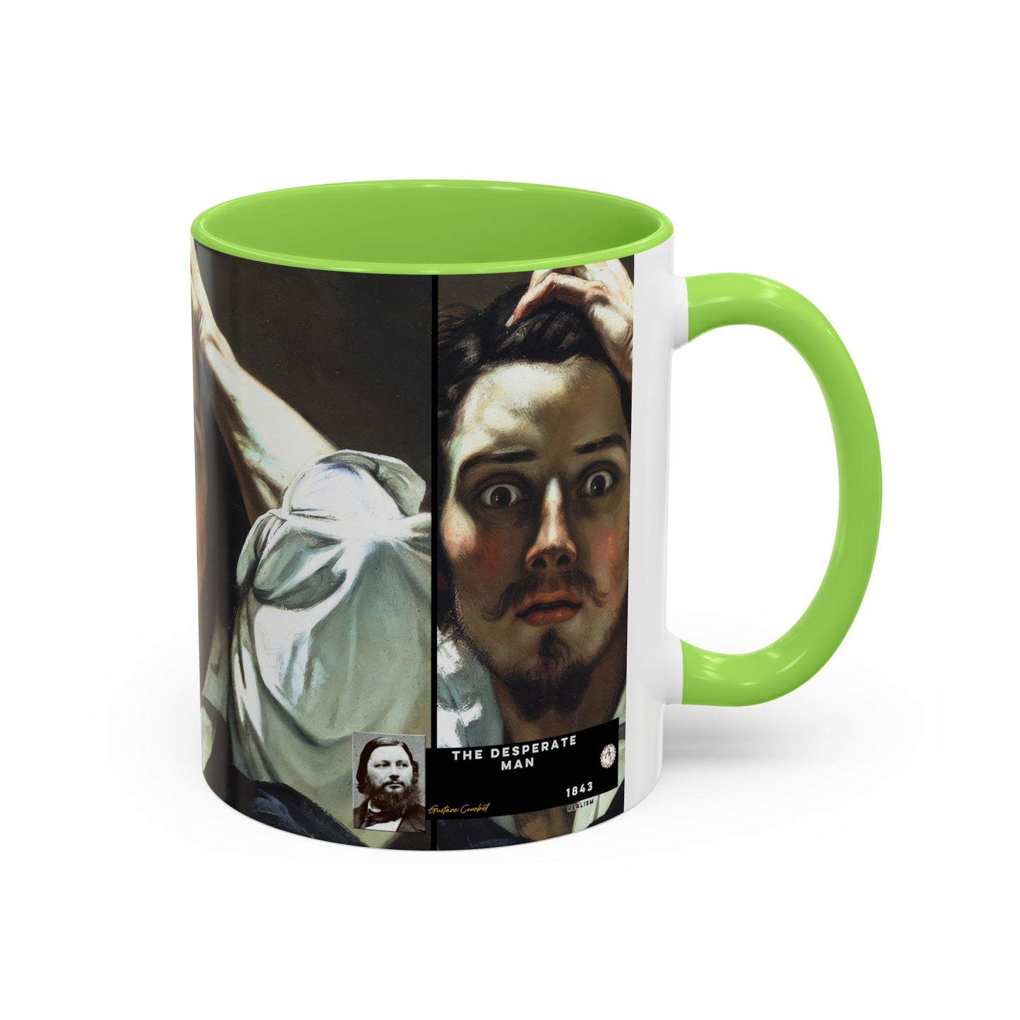 Courbet, Gustave - The Desperate Man (1843) - Colorful Accent Mugs