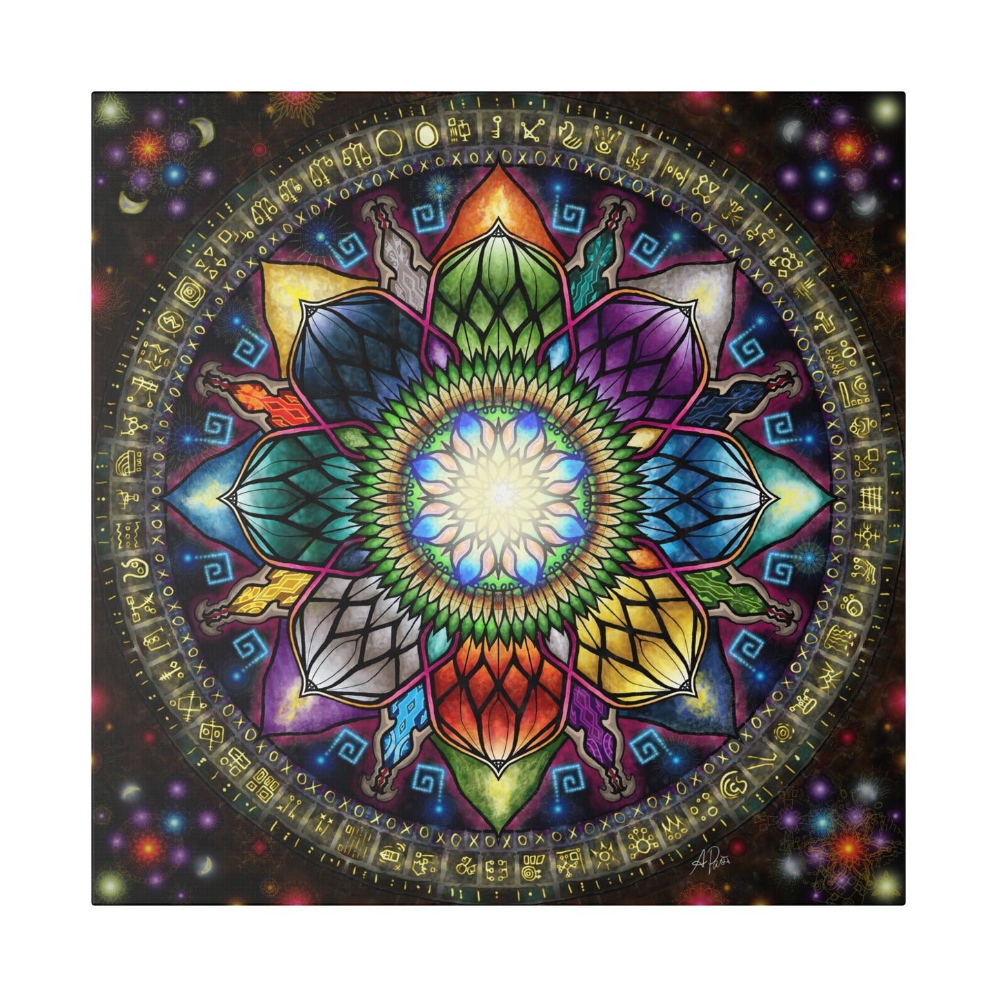 Mystic Jewel Mandala - Canvas Block