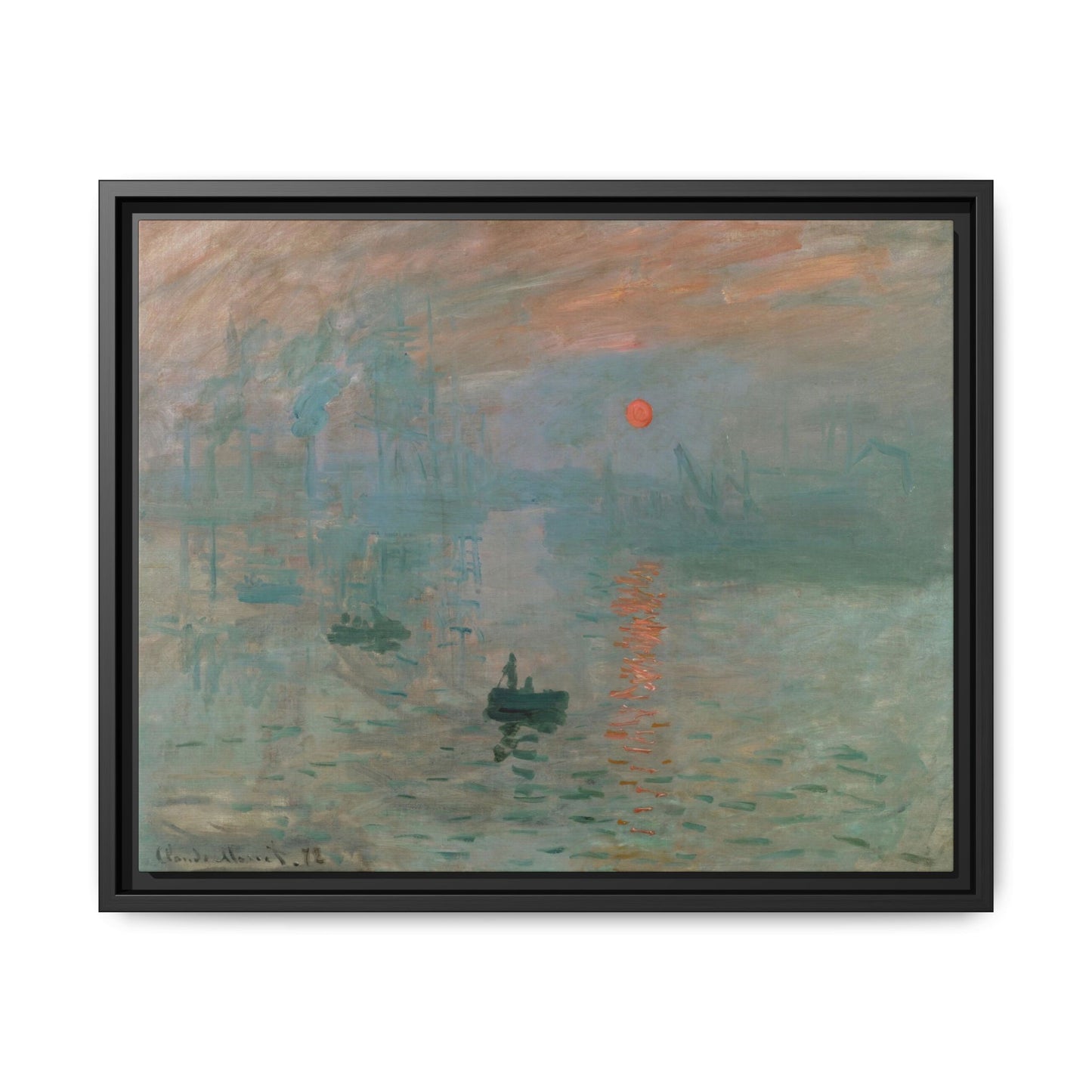 Monet, Claude - Impression, Sunrise (1872) - Matte Canvas, Framed