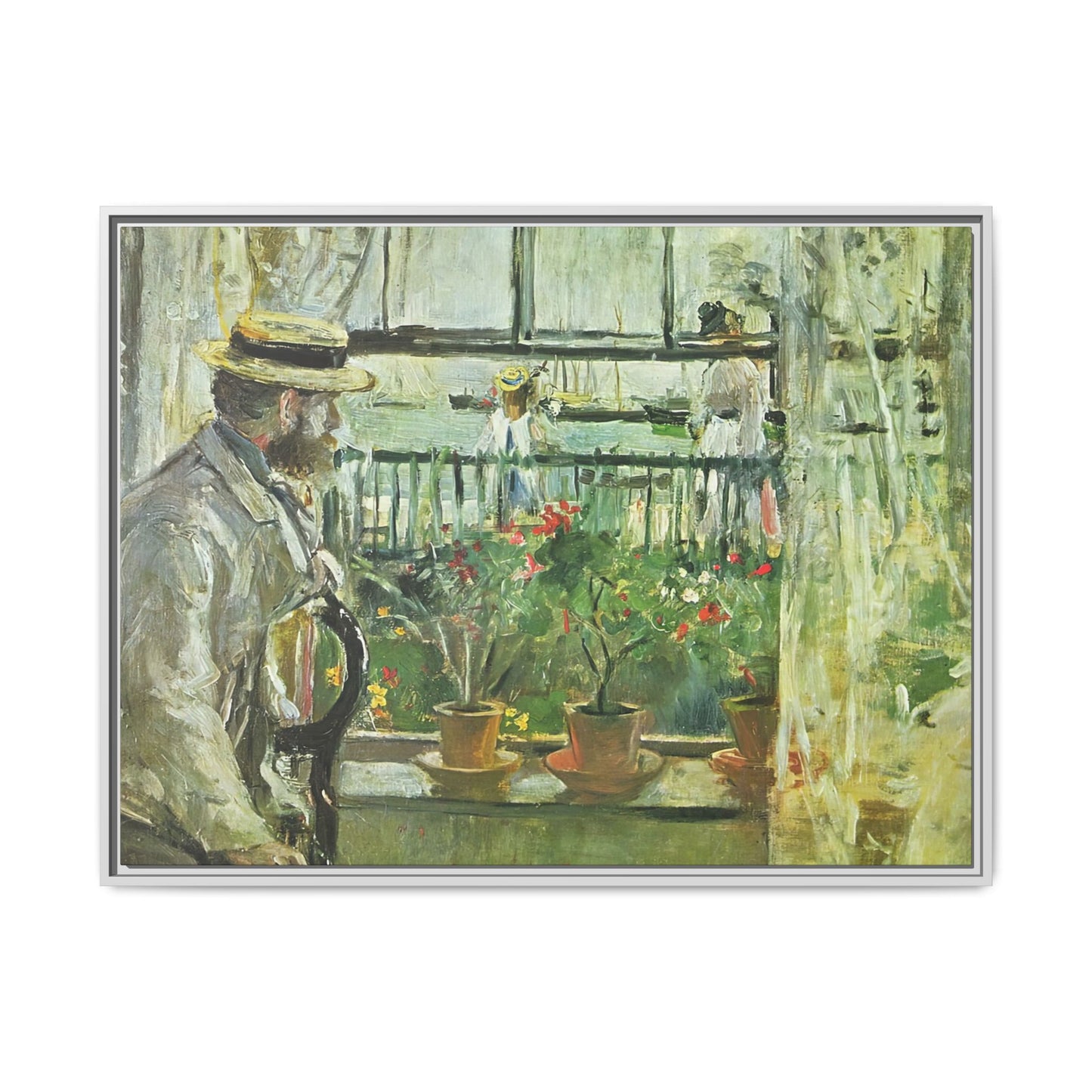 Morisot, Berthe - Eugene Manet on the Isle of Wight (1875) - Matte Canvas, Framed