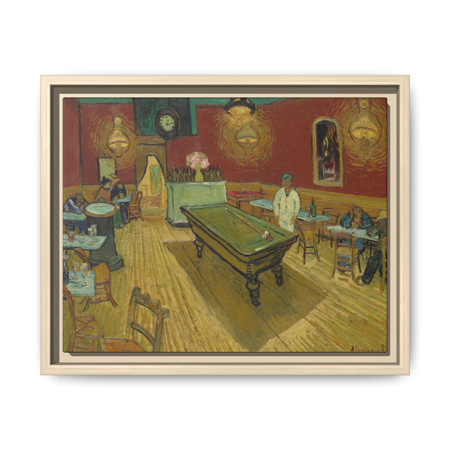 Van Gogh, Vincent - The Night Cafe (1888) - Matte Canvas, Framed