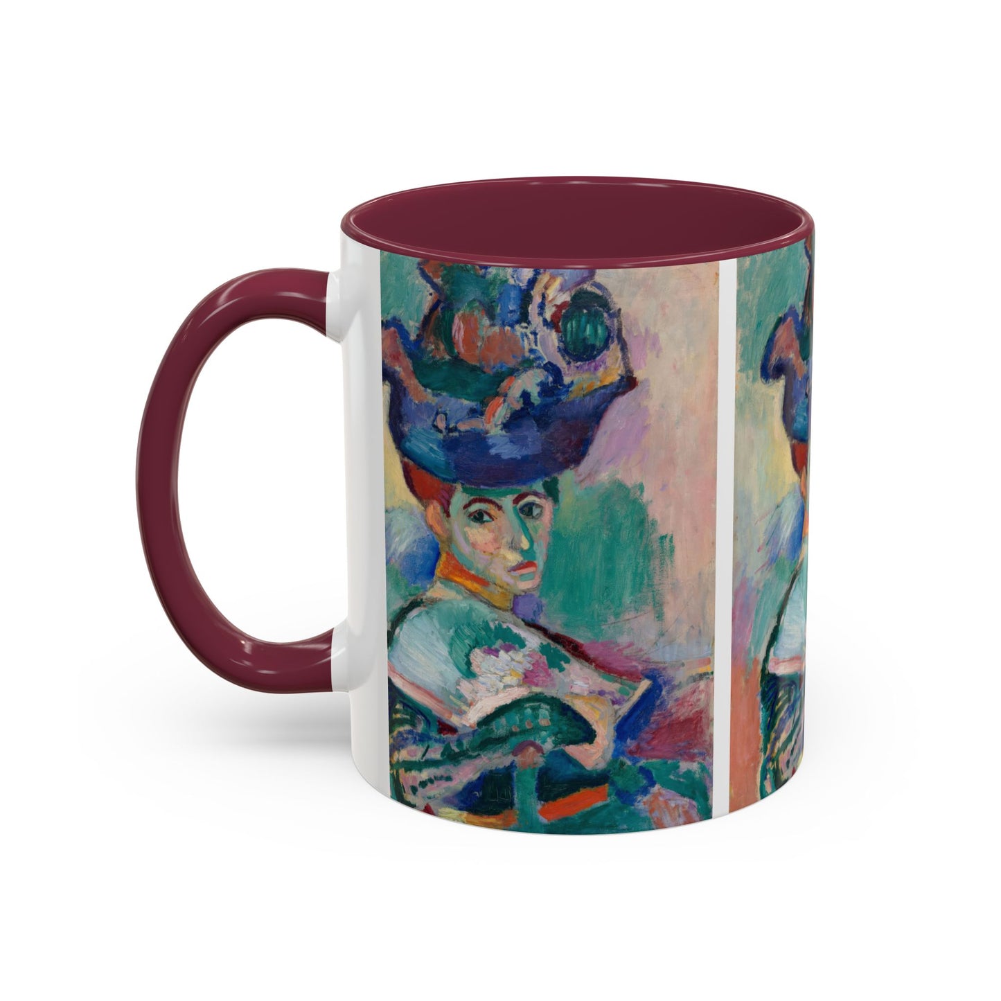 Matisse, Henri - Woman with a Hat (1905) - Colorful Accent Mugs