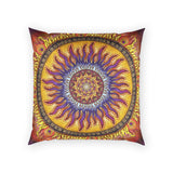Solar Disc Mandala - Poly Velvet Pillow