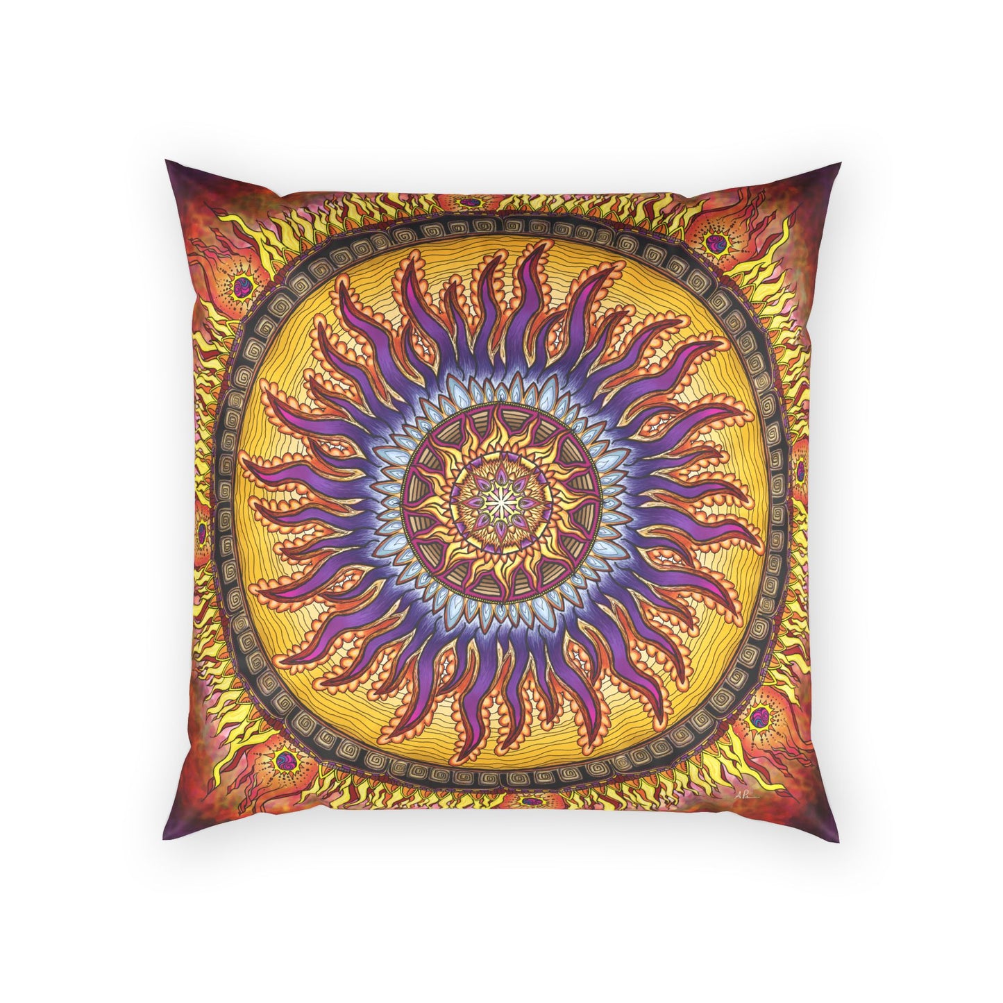 Pacio, Adam - Solar Disc Mandala - Poly Velvet Pillow