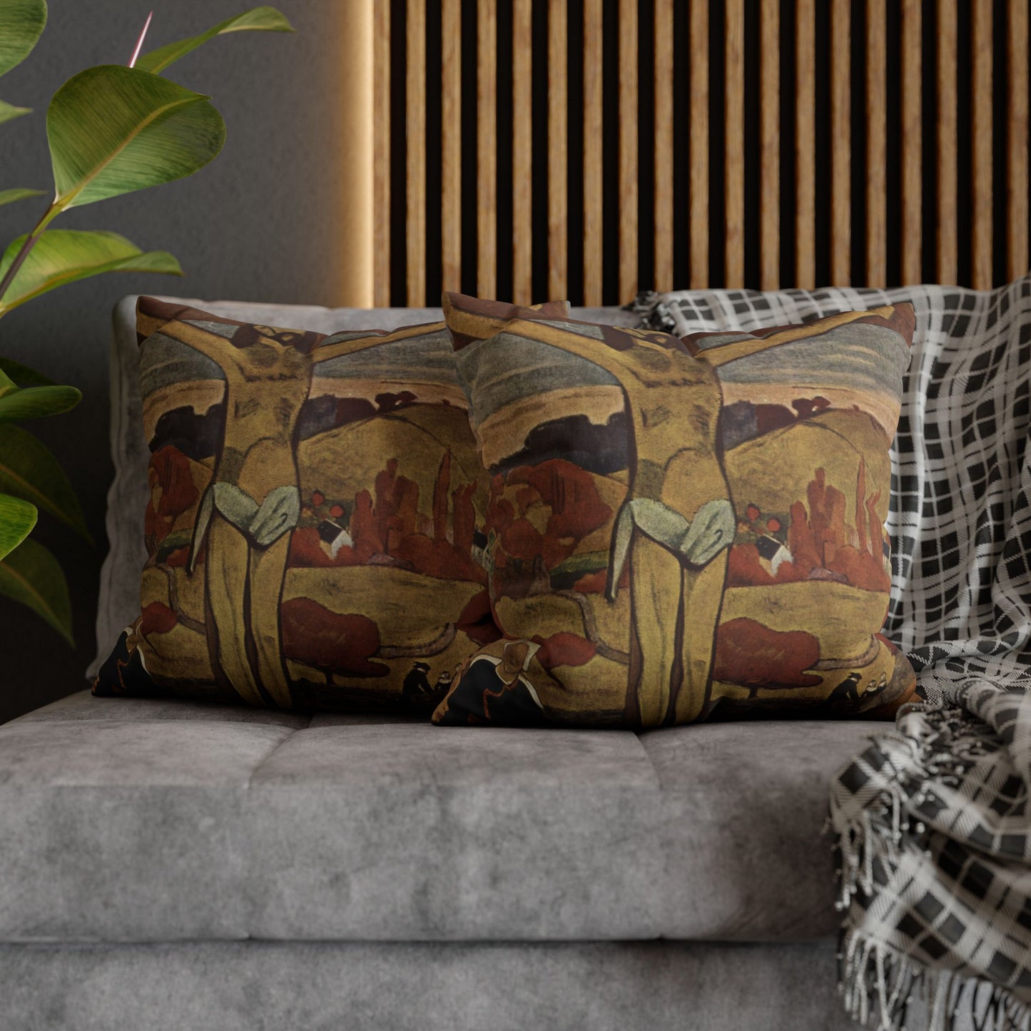 Gauguin, Paul - The Yellow Christ (1889) - Suede Square Pillowcase