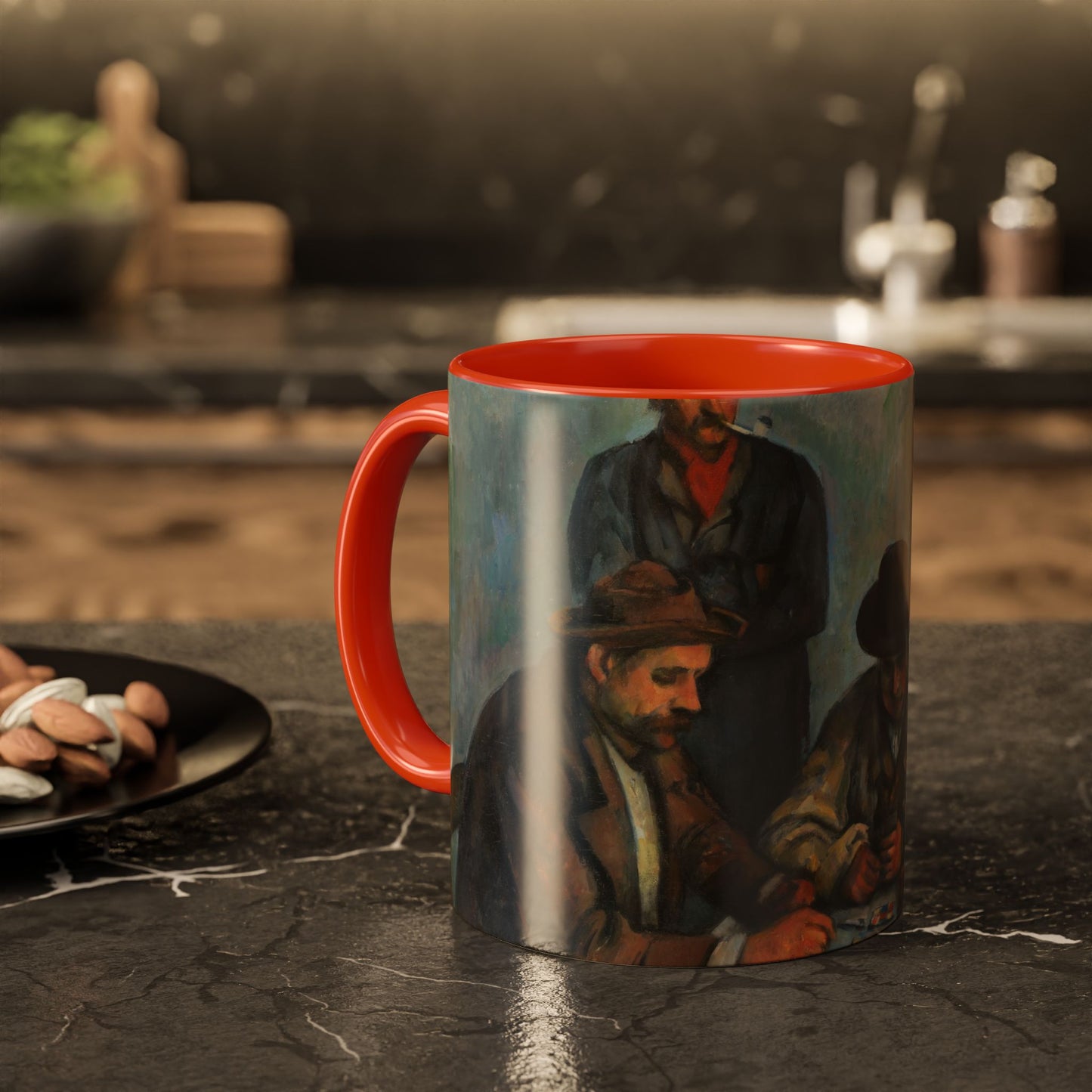 Cézanne, Paul - The Card Players (1892) - Colorful Accent Mugs