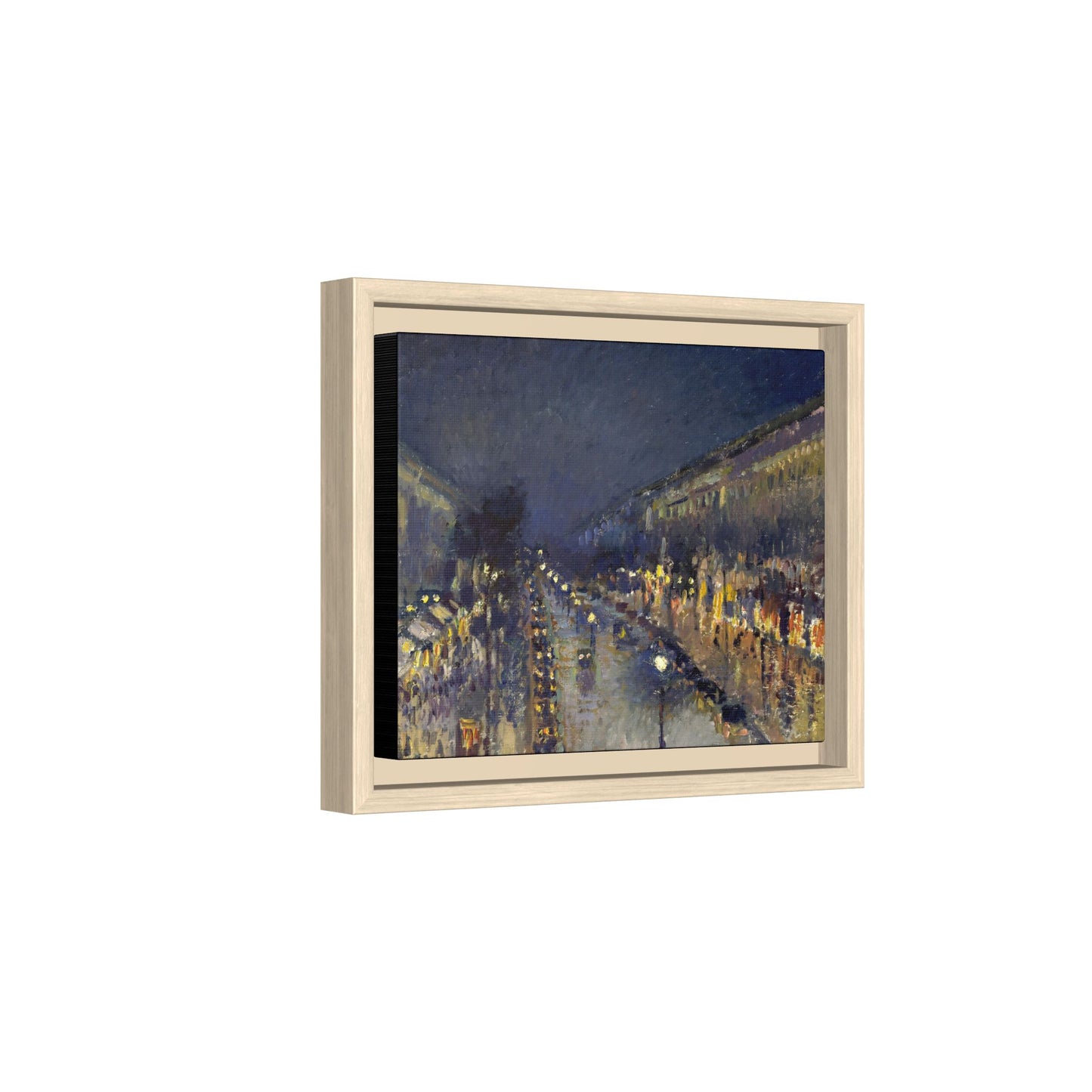 Pissarro, Camille - The Boulevard Montmartre At Night (1897) - Matte Canvas, Framed