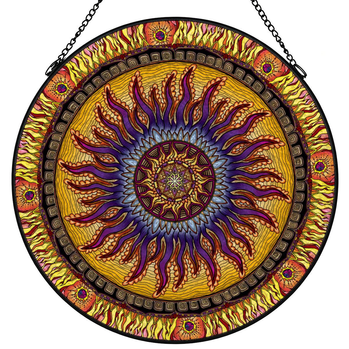 Solar Disc Mandala - Stained Glass Suncatcher